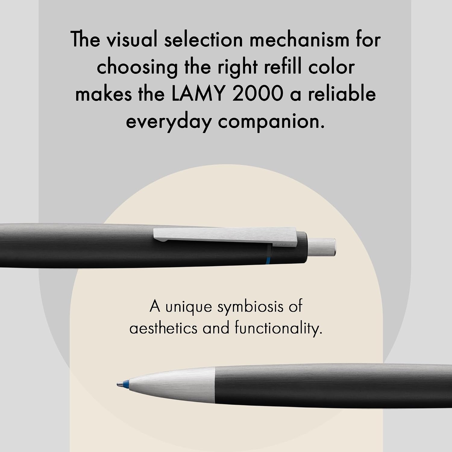 image:imageLAMY 2000 4 Color Ballpoint Pen Multifunction Pen with Brushed Fibreglass Barrel amp Stainless Steel Clipblack black 193911tcx