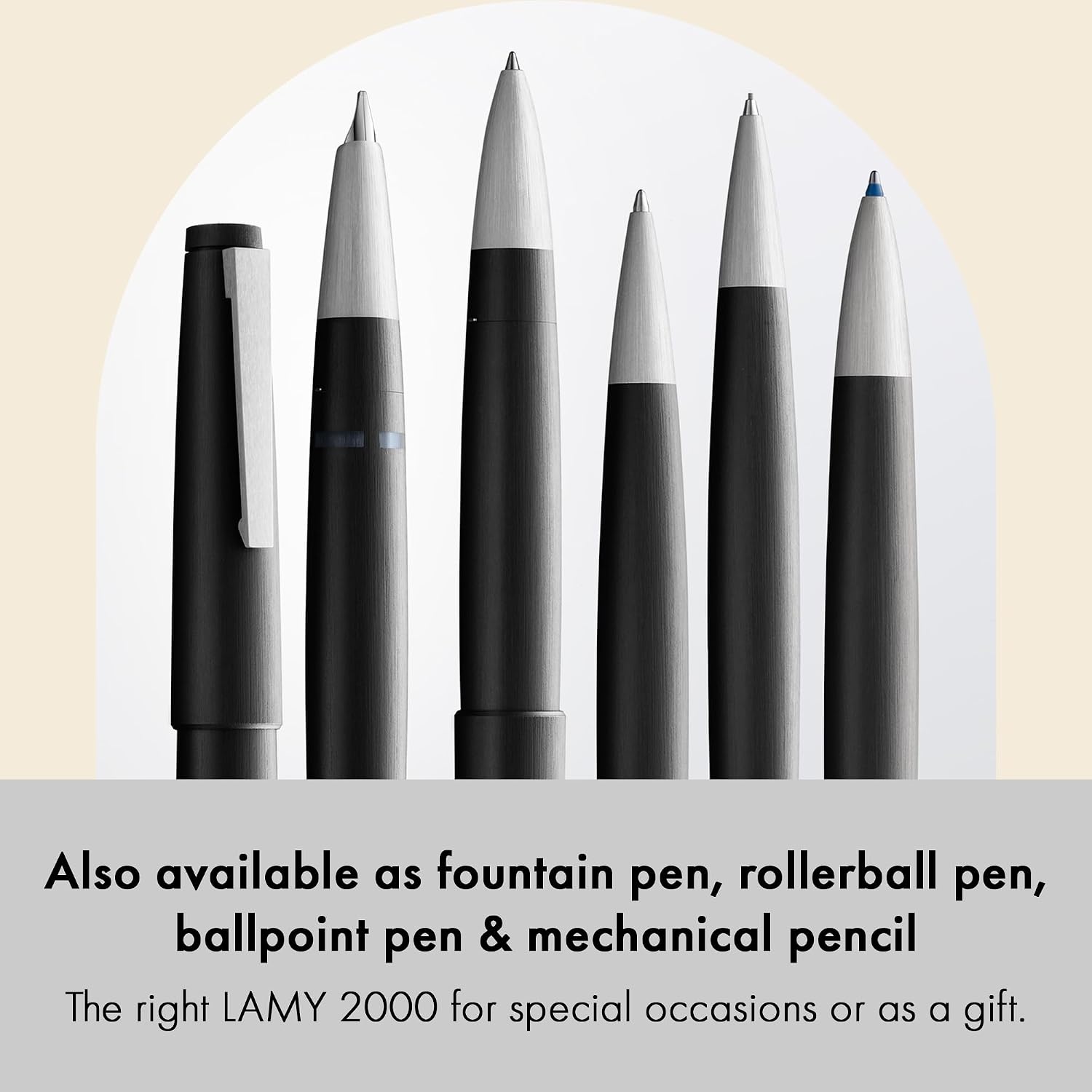 image:imageLAMY 2000 4 Color Ballpoint Pen Multifunction Pen with Brushed Fibreglass Barrel amp Stainless Steel Clipblack black 193911tcx