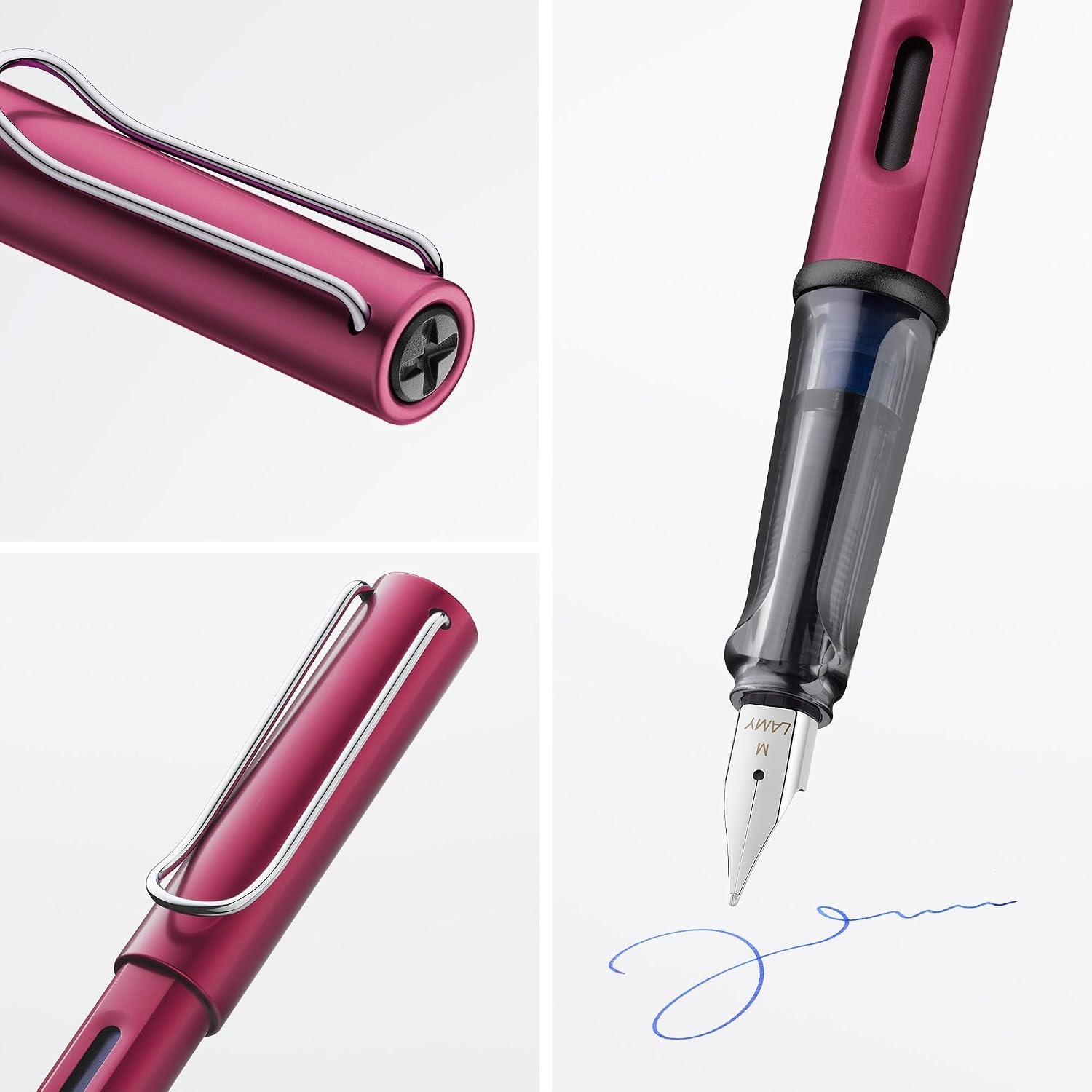 image:imageLAMY ALstar black Fountain Pen with ergonomic grip amp black steel nib in size EF lightweight aluminum body including LAMY T 10 blue cartridge RightHandedblack purple