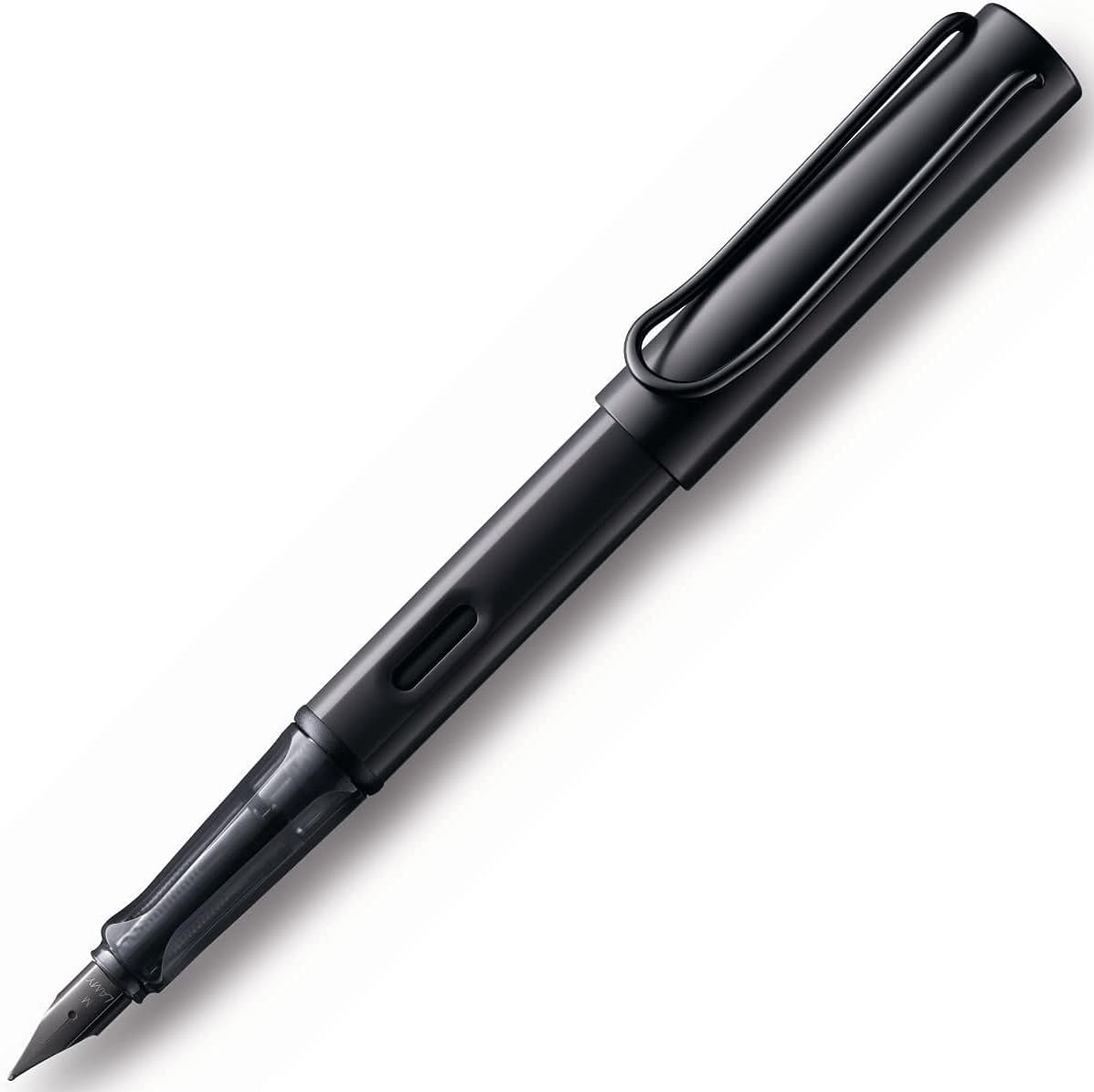 image:imageLAMY ALstar black Fountain Pen with ergonomic grip amp black steel nib in size EF lightweight aluminum body including LAMY T 10 blue cartridge RightHandedblack