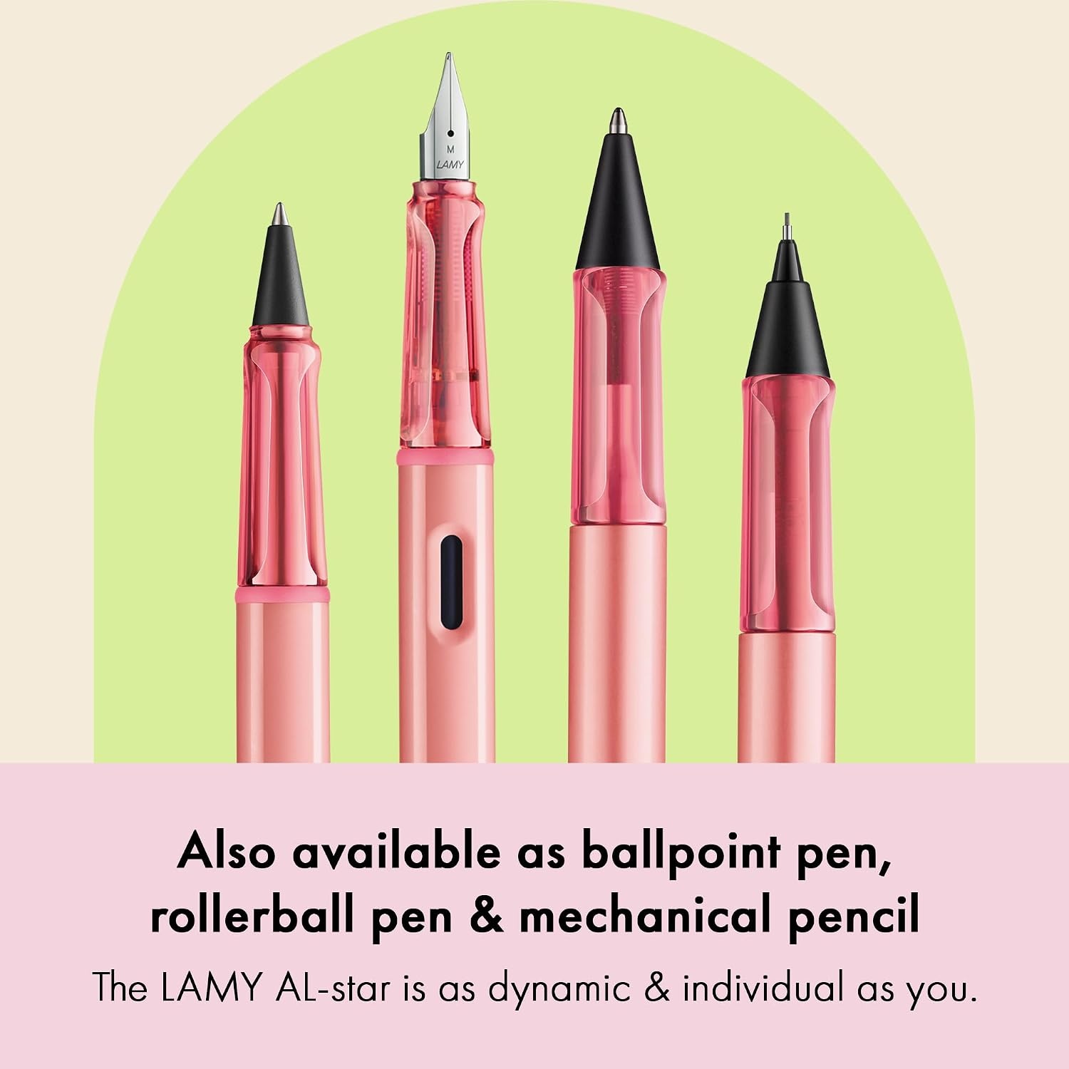 image:imageLAMY ALstar black Fountain Pen with ergonomic grip amp black steel nib in size EF lightweight aluminum body including LAMY T 10 blue cartridge RightHandedflamingo