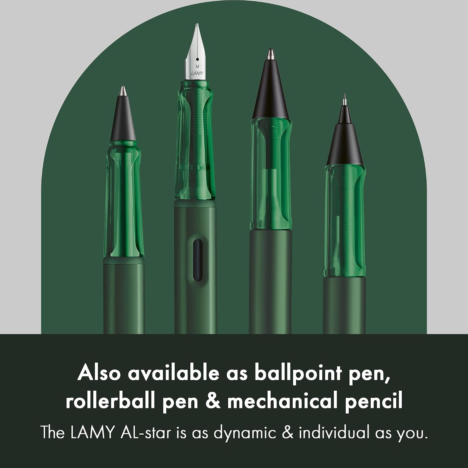 image:imageLAMY ALstar black Fountain Pen with ergonomic grip amp black steel nib in size EF lightweight aluminum body including LAMY T 10 blue cartridge RightHandedpine