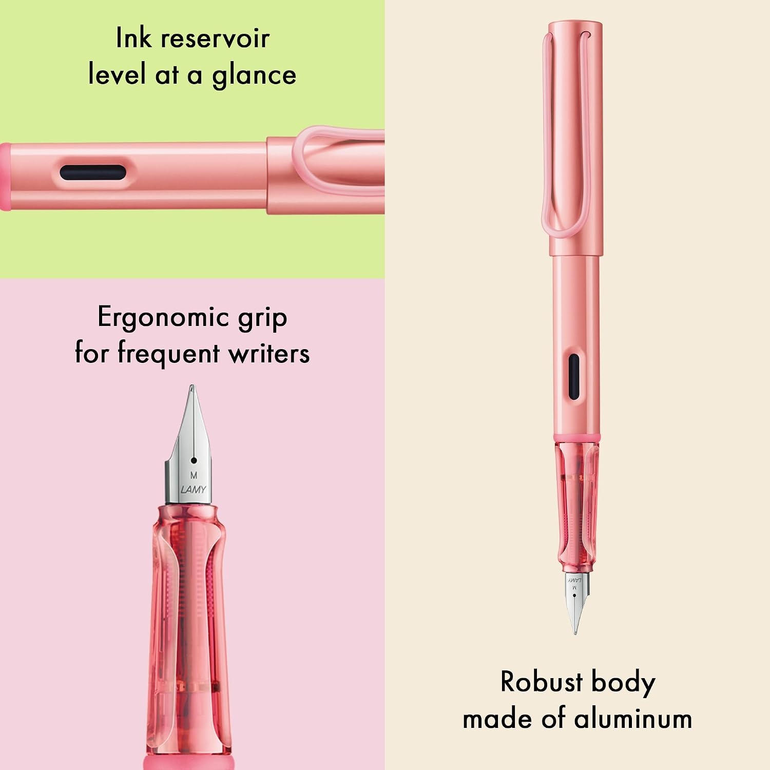 image:imageLAMY ALstar black Fountain Pen with ergonomic grip amp black steel nib in size EF lightweight aluminum body including LAMY T 10 blue cartridge RightHandedflamingo