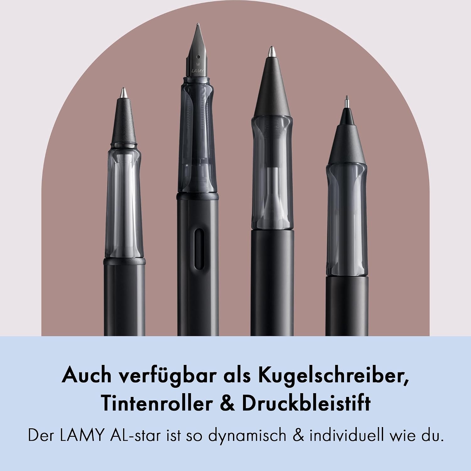 image:imageLAMY ALstar black Fountain Pen with ergonomic grip amp black steel nib in size EF lightweight aluminum body including LAMY T 10 blue cartridge RightHandedblack