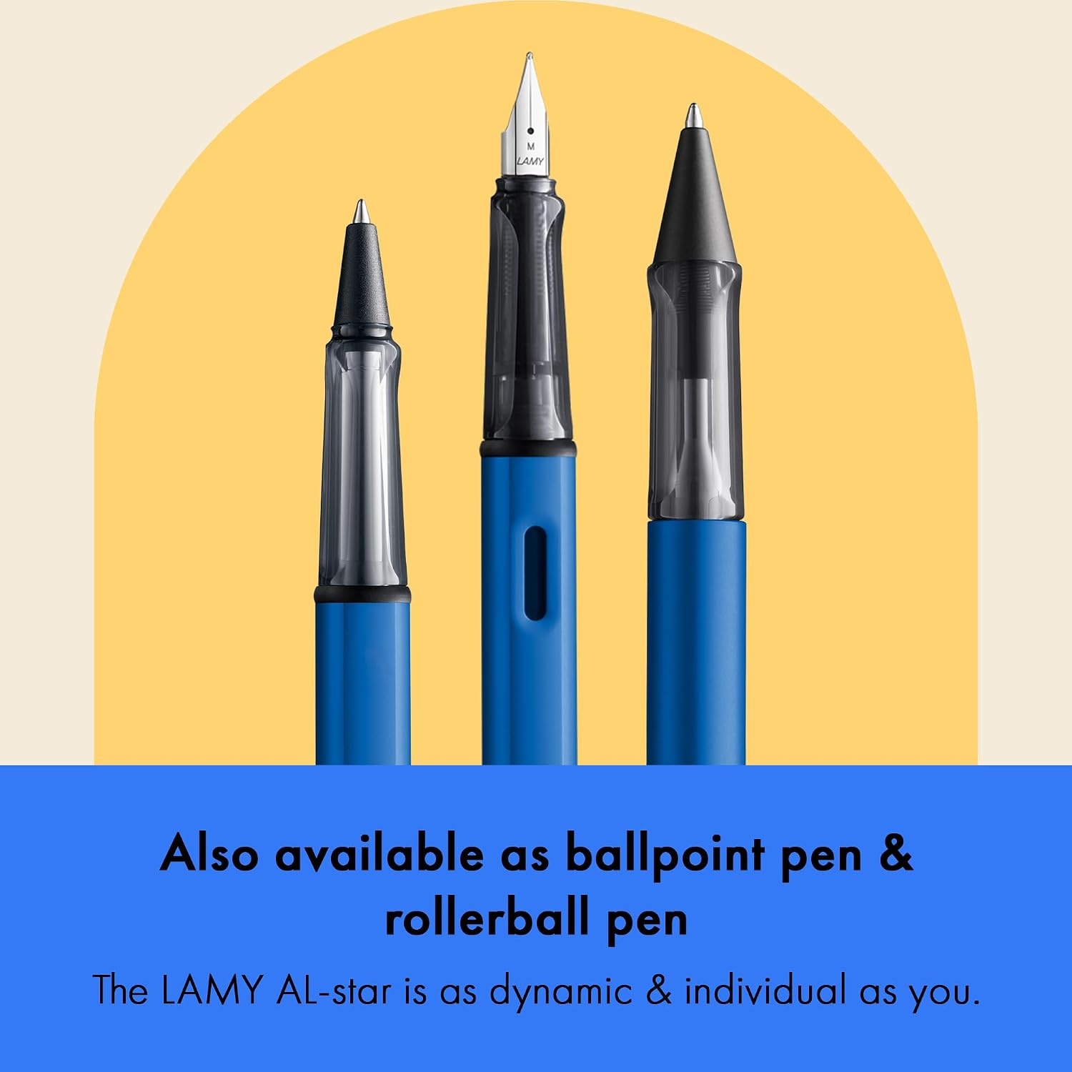 image:imageLAMY ALstar black Fountain Pen with ergonomic grip amp black steel nib in size EF lightweight aluminum body including LAMY T 10 blue cartridge RightHandedoceanblue
