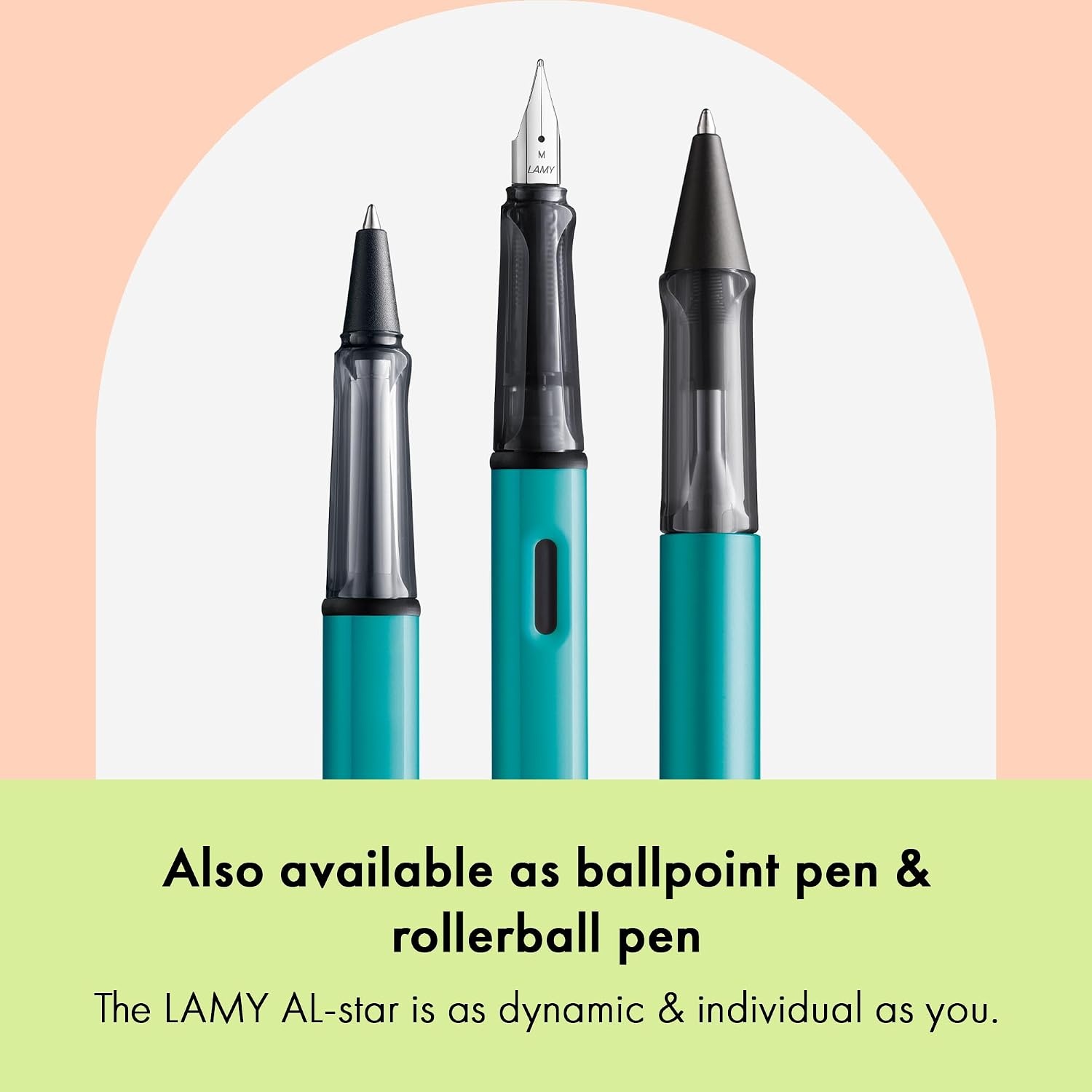 image:imageLAMY ALstar black Fountain Pen with ergonomic grip amp black steel nib in size EF lightweight aluminum body including LAMY T 10 blue cartridge RightHandedturmaline