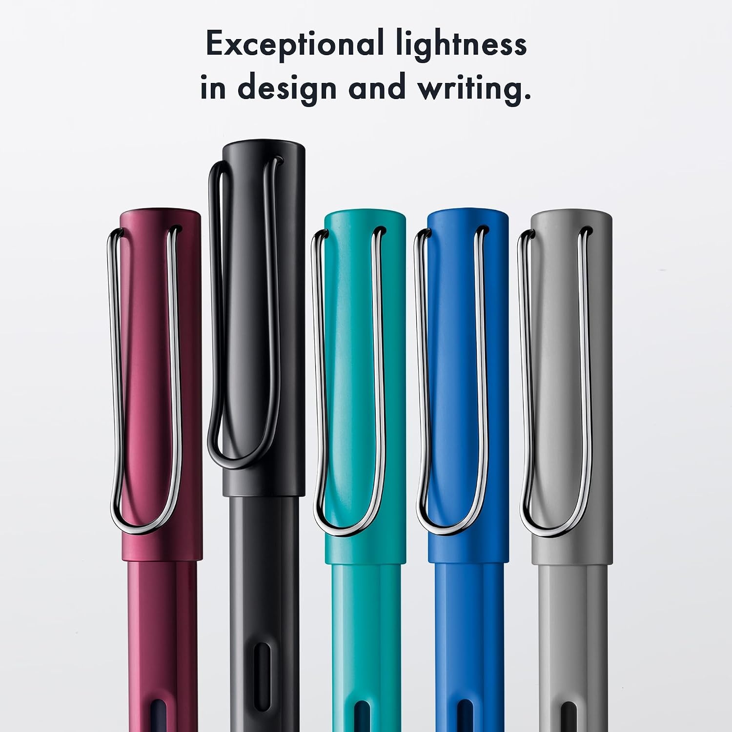 image:imageLAMY ALstar black Fountain Pen with ergonomic grip amp black steel nib in size EF lightweight aluminum body including LAMY T 10 blue cartridge RightHandedpine