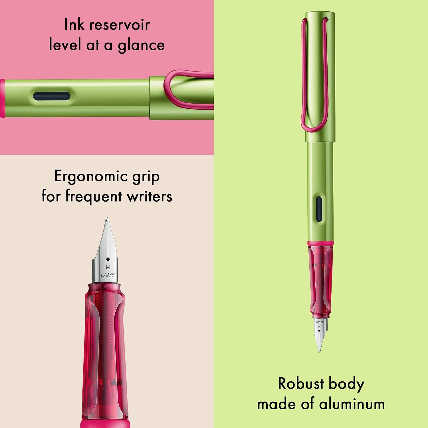 image:imageLAMY ALstar black Fountain Pen with ergonomic grip amp black steel nib in size EF lightweight aluminum body including LAMY T 10 blue cartridge RightHandeddisco