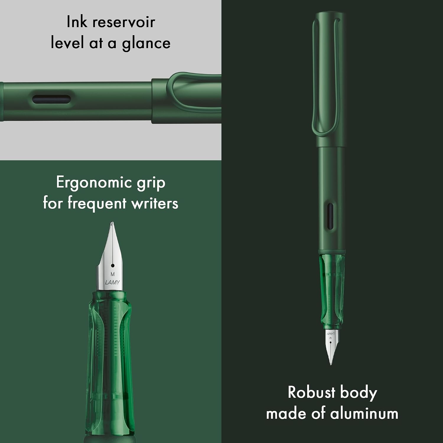 image:imageLAMY ALstar black Fountain Pen with ergonomic grip amp black steel nib in size EF lightweight aluminum body including LAMY T 10 blue cartridge RightHandedpine