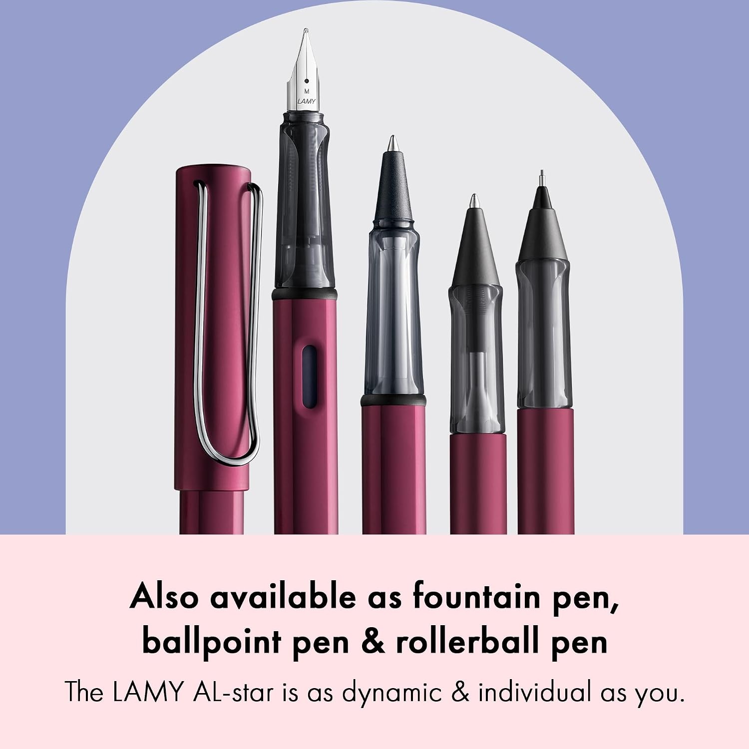 image:imageLAMY ALstar black Mechanical Pencil with transparent ergonomic grip amp lightweight aluminum body including LAMY M 41 fine line refill 05 mm amp eraser tipBlack Purple