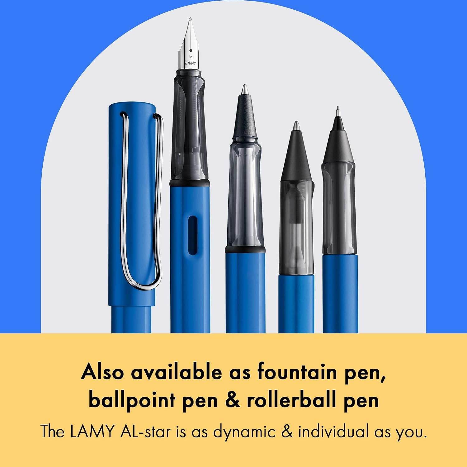 image:imageLAMY ALstar black Mechanical Pencil with transparent ergonomic grip amp lightweight aluminum body including LAMY M 41 fine line refill 05 mm amp eraser tipOcean blue