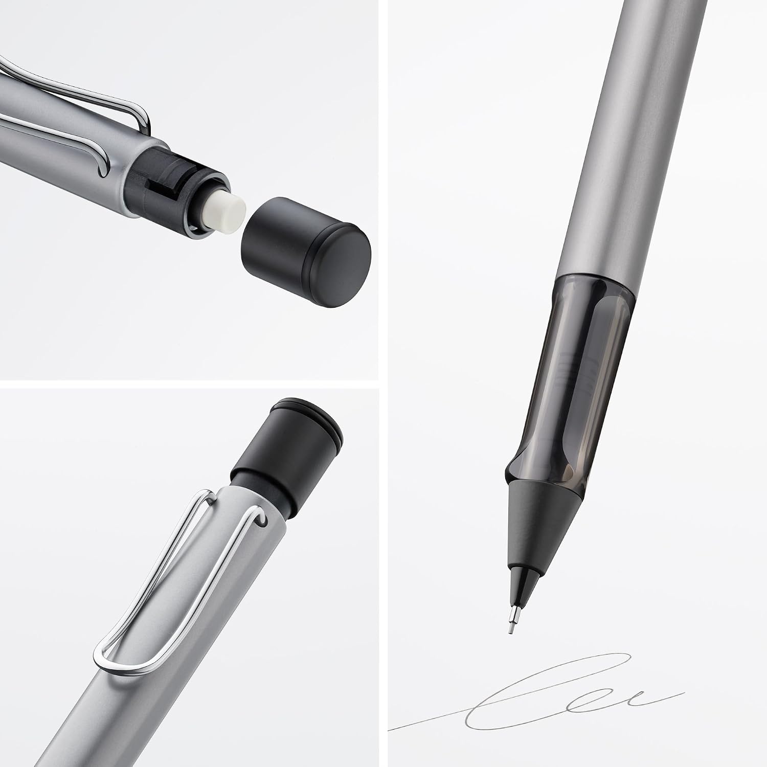 image:imageLAMY ALstar black Mechanical Pencil with transparent ergonomic grip amp lightweight aluminum body including LAMY M 41 fine line refill 05 mm amp eraser tipGraphite