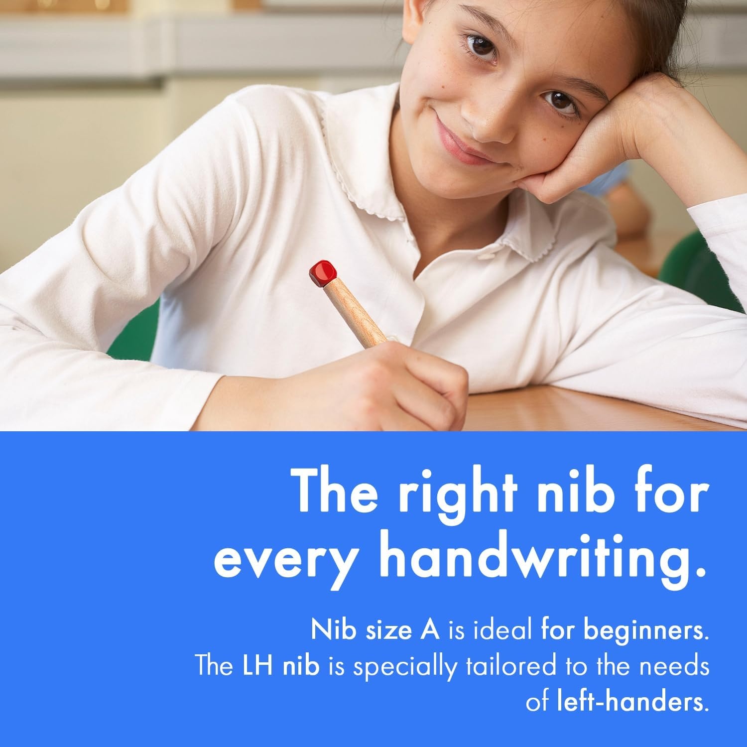 image:imageLAMY abc red childfriendly Fountain Pen for writing beginners with ergonomic grip amp polished steel nib in size A robust maple wood including LAMY T 10 blue ink cartridge RightHandedRed