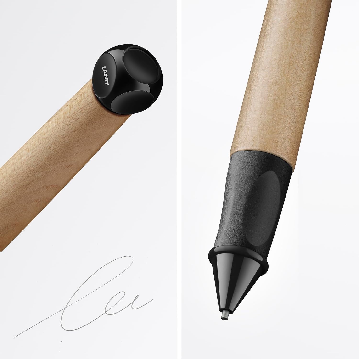 image:imageLAMY abc red childfriendly Mechanical Pencil for writing beginners with ergonomic grip amp robust maple wood including LAMY M 44 fine line refill 14 mmBlack