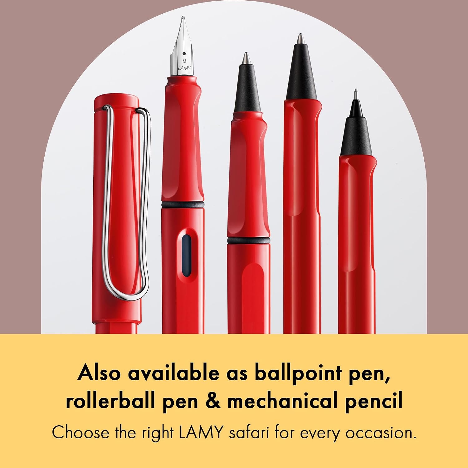 image:imageLAMY safari umbra Fountain Pen with ergonomic grip amp black steel nib in size M ideal for any Writing amp Calligraphy including LAMY T 10 blue cartridge RightHandedred