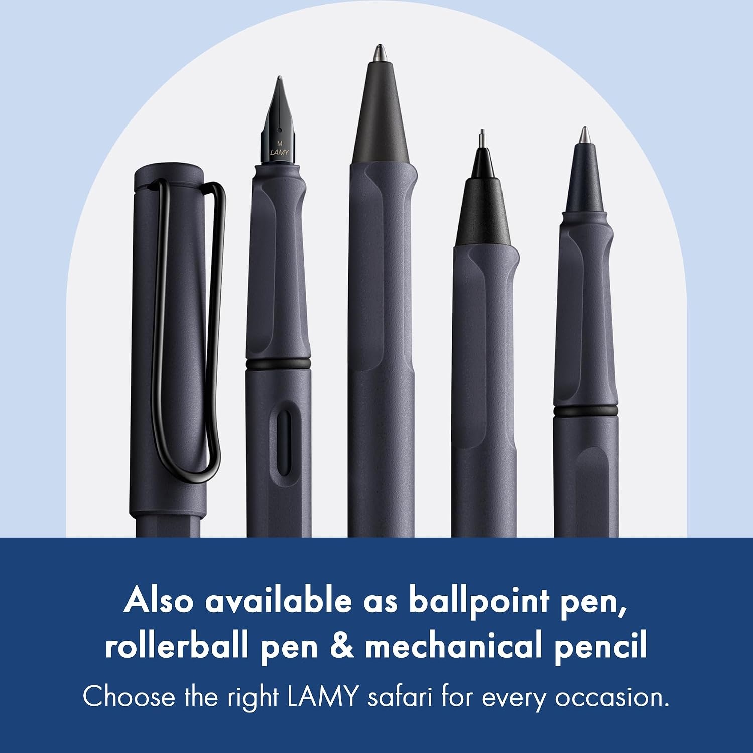 image:imageLAMY safari umbra Fountain Pen with ergonomic grip amp black steel nib in size M ideal for any Writing amp Calligraphy including LAMY T 10 blue cartridge RightHandedsteel black