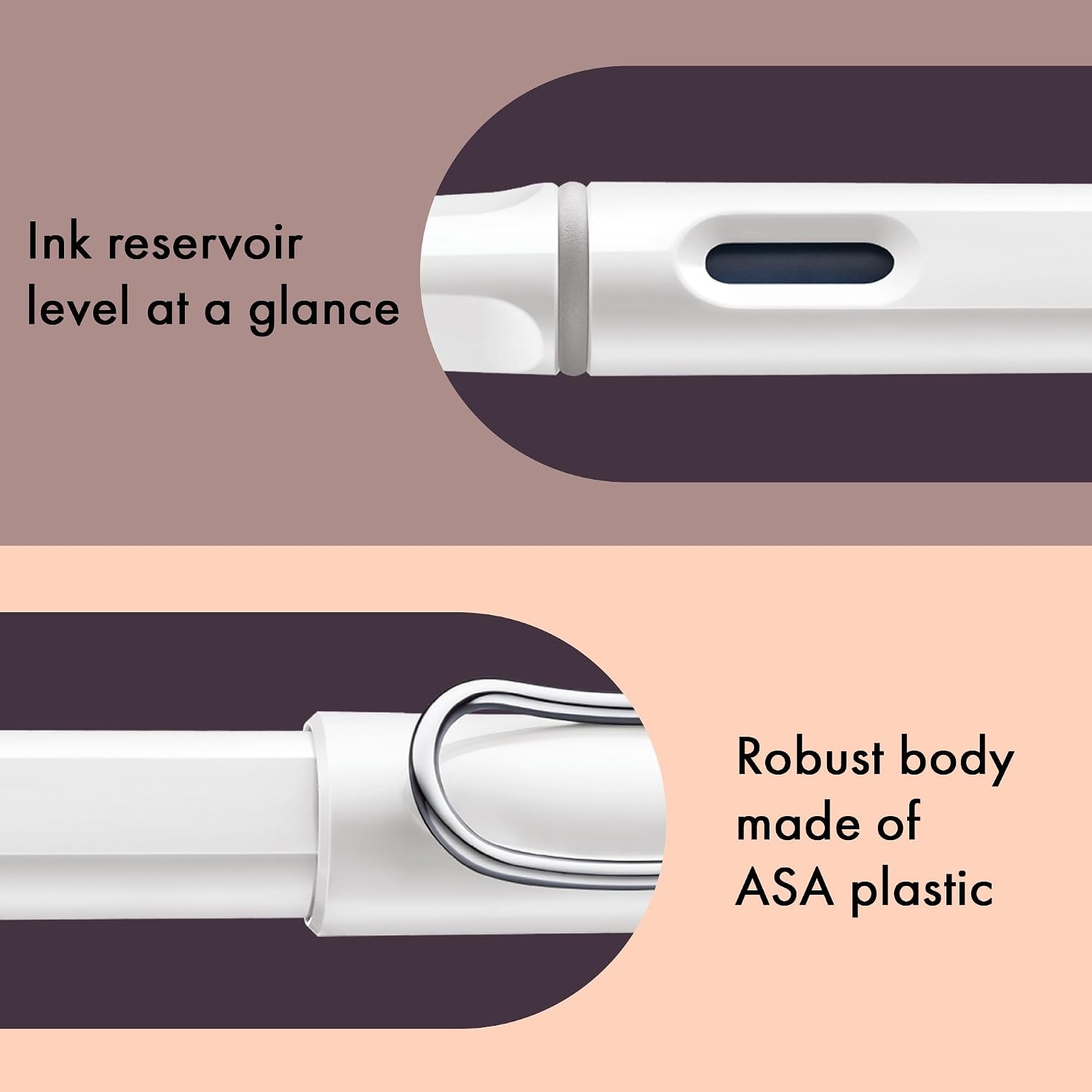 image:imageLAMY safari umbra Fountain Pen with ergonomic grip amp black steel nib in size M ideal for any Writing amp Calligraphy including LAMY T 10 blue cartridge RightHandedwhite