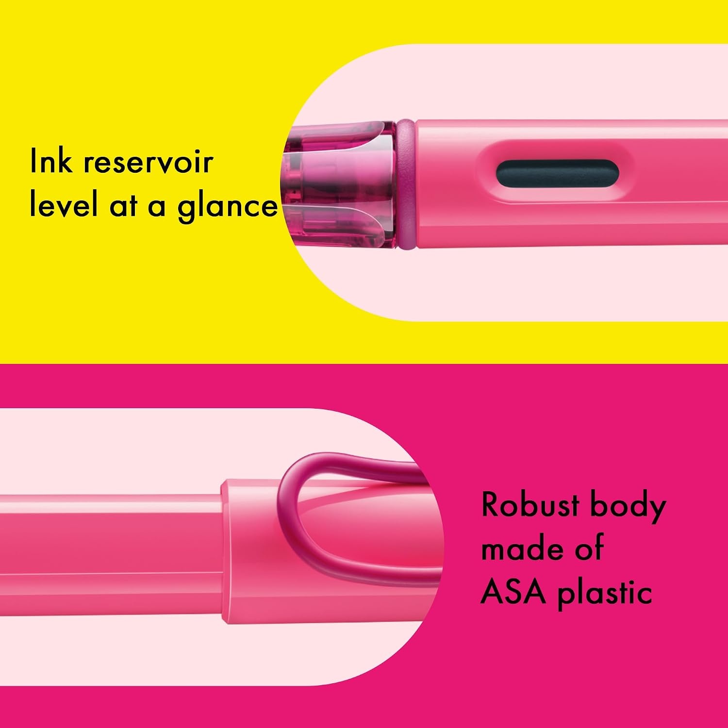 image:imageLAMY safari umbra Fountain Pen with ergonomic grip amp black steel nib in size M ideal for any Writing amp Calligraphy including LAMY T 10 blue cartridge RightHandedneonpink
