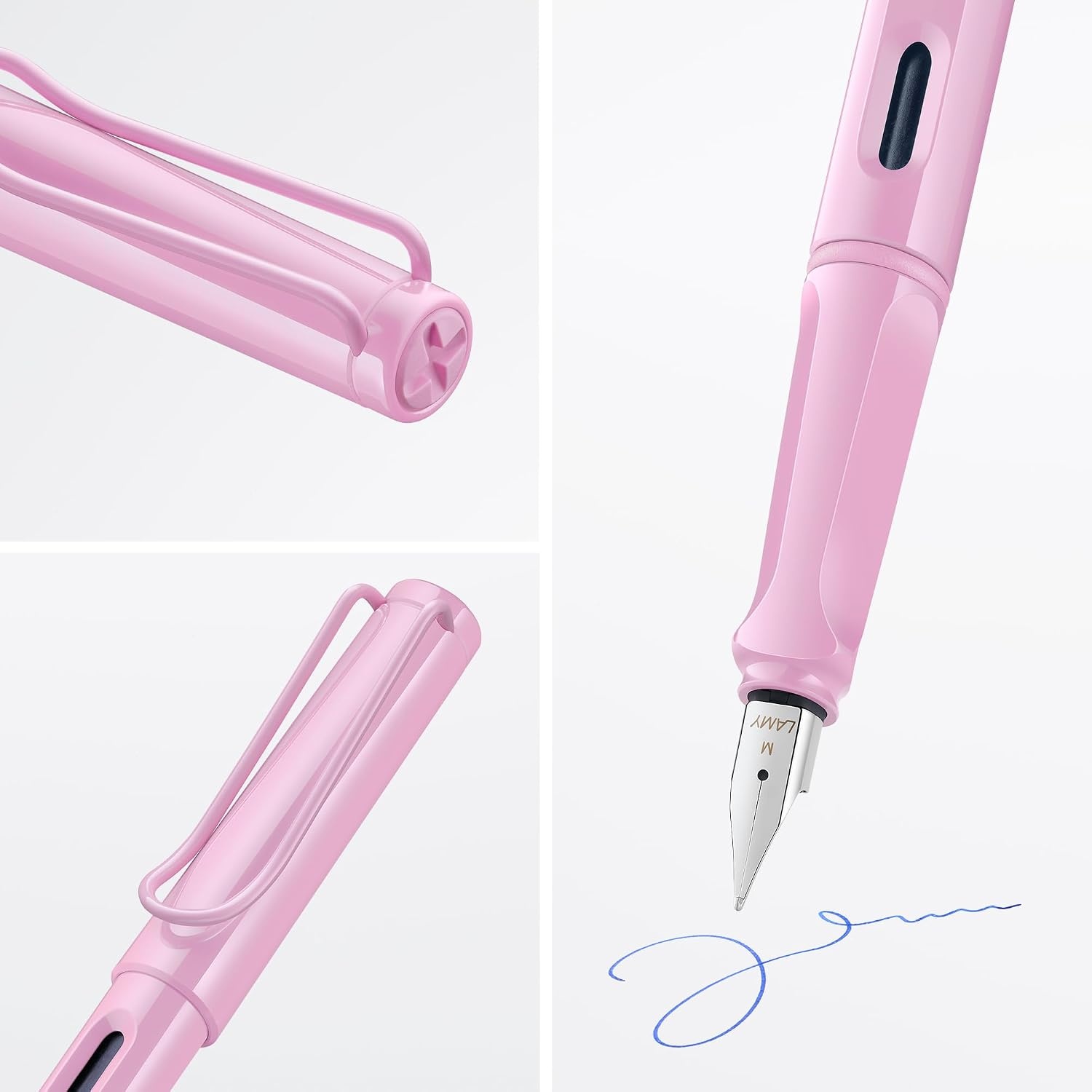 image:imageLAMY safari umbra Fountain Pen with ergonomic grip amp black steel nib in size M ideal for any Writing amp Calligraphy including LAMY T 10 blue cartridge RightHandedlightrose