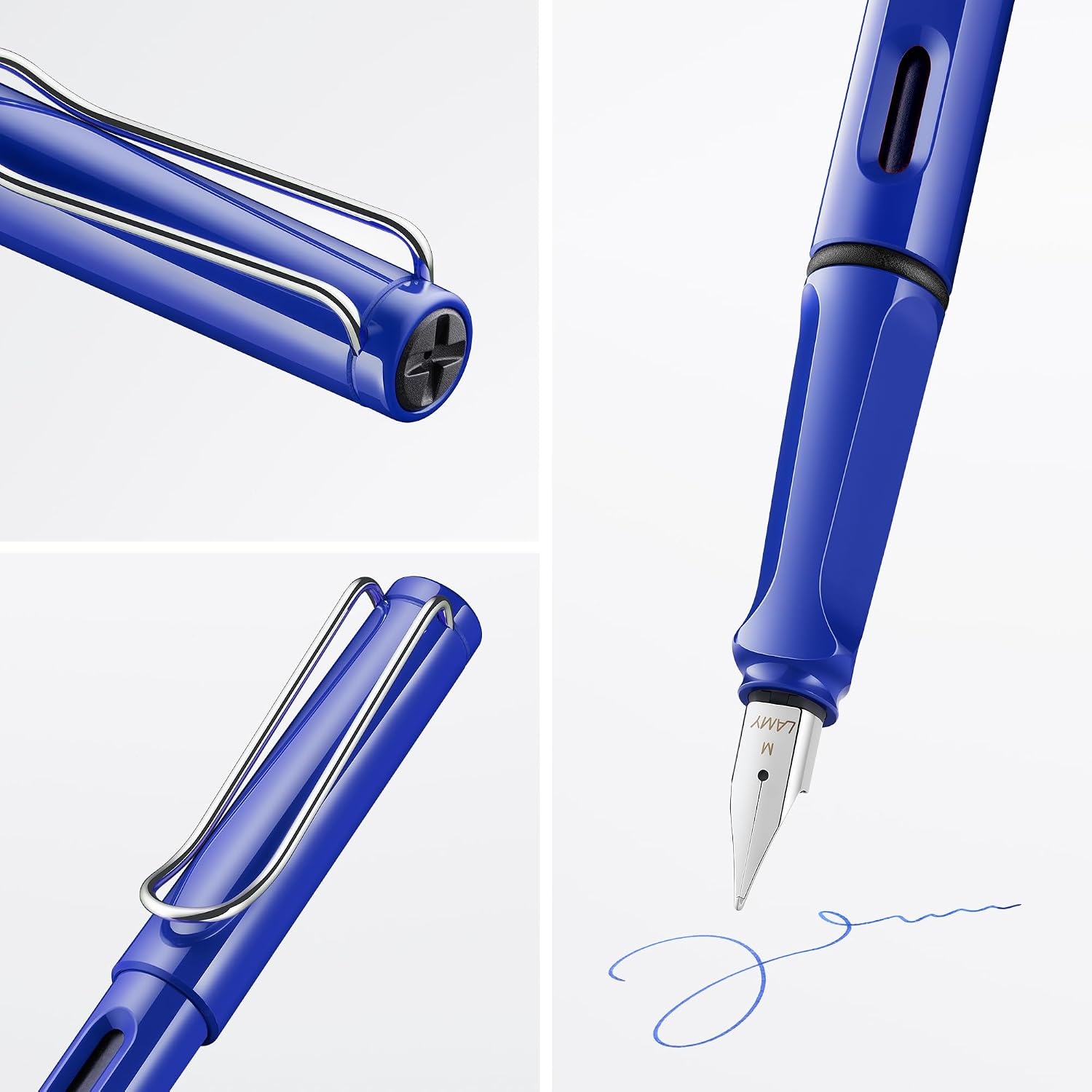 image:imageLAMY safari umbra Fountain Pen with ergonomic grip amp black steel nib in size M ideal for any Writing amp Calligraphy including LAMY T 10 blue cartridge RightHandedblue