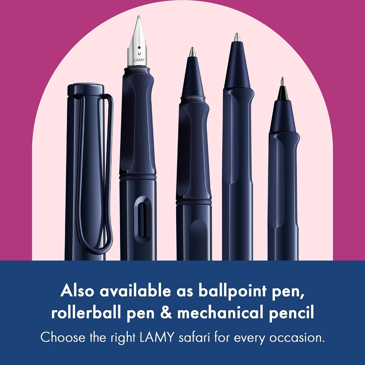 image:imageLAMY safari umbra Fountain Pen with ergonomic grip amp black steel nib in size M ideal for any Writing amp Calligraphy including LAMY T 10 blue cartridge RightHandeddark dusk