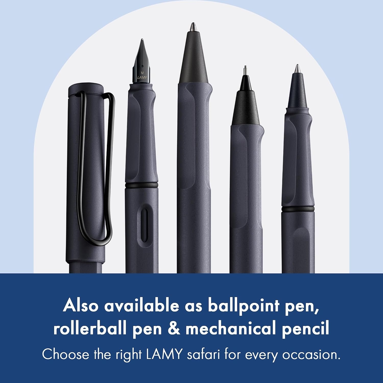 image:imageLAMY safari umbra Fountain Pen with ergonomic grip amp black steel nib in size M ideal for any Writing amp Calligraphy including LAMY T 10 blue cartridge RightHandedsteel black