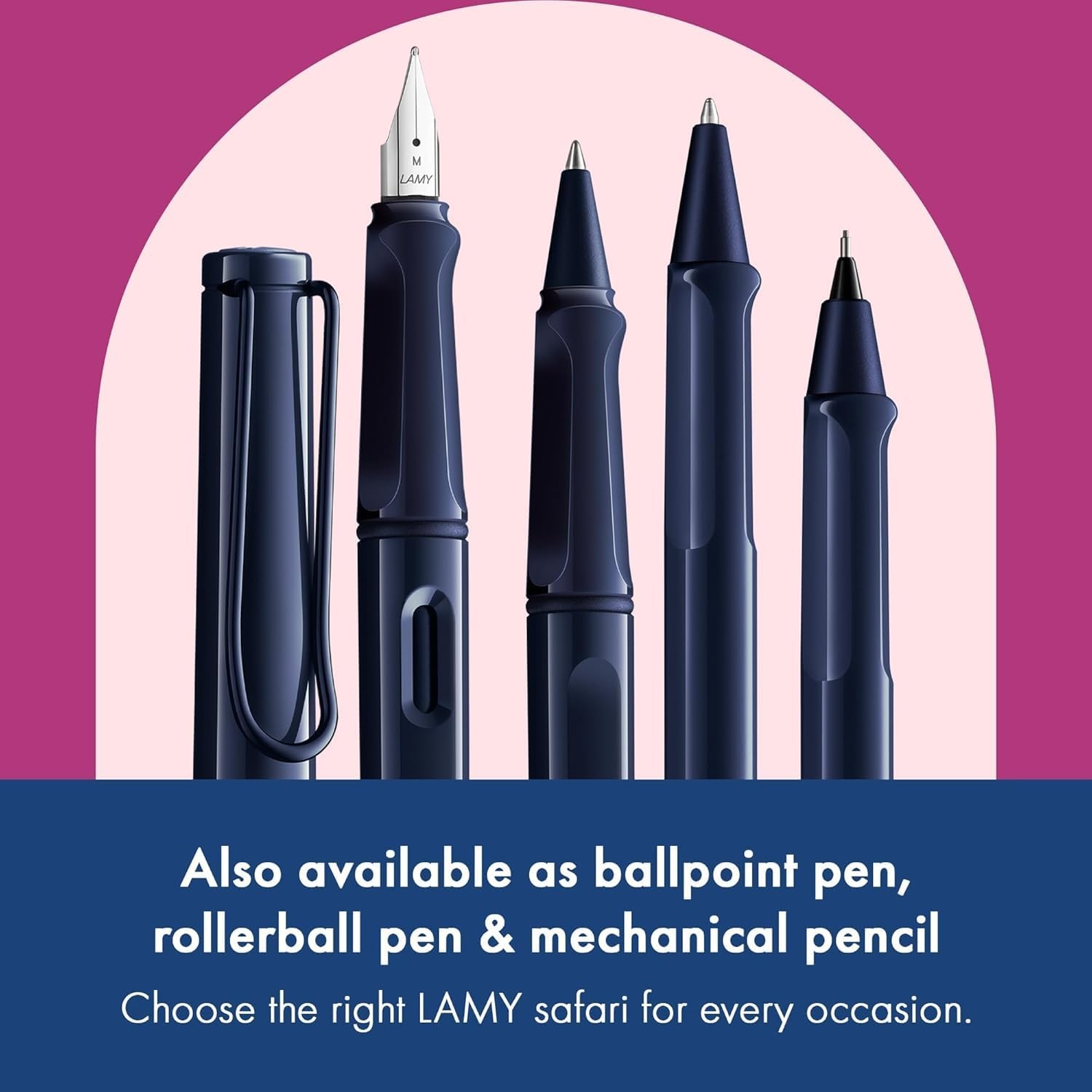 image:imageLAMY safari umbra Fountain Pen with ergonomic grip amp black steel nib in size M ideal for any Writing amp Calligraphy including LAMY T 10 blue cartridge RightHandeddark dusk