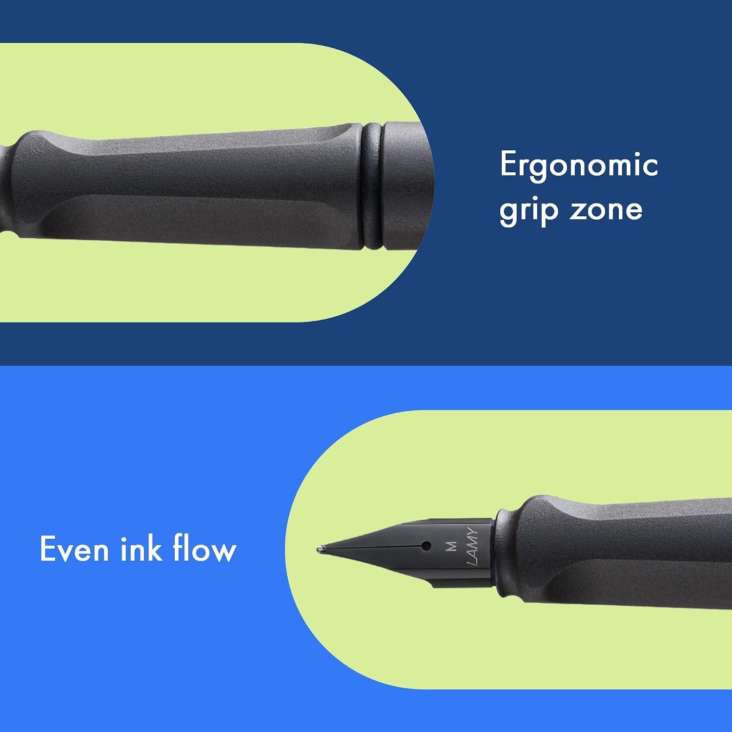 image:imageLAMY safari umbra Fountain Pen with ergonomic grip amp black steel nib in size M ideal for any Writing amp Calligraphy including LAMY T 10 blue cartridge RightHandedumbra