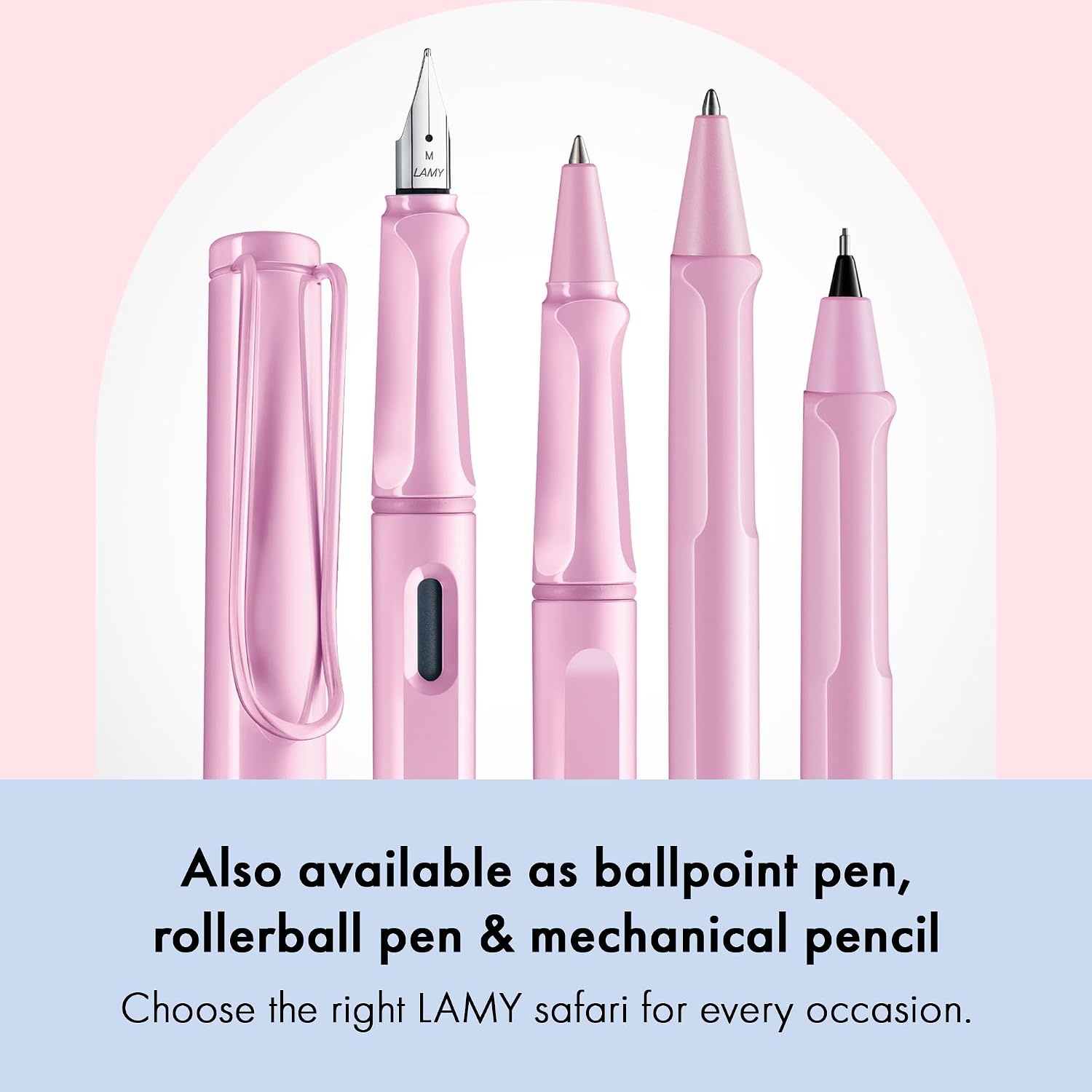 image:imageLAMY safari umbra Fountain Pen with ergonomic grip amp black steel nib in size M ideal for any Writing amp Calligraphy including LAMY T 10 blue cartridge RightHandedlightrose