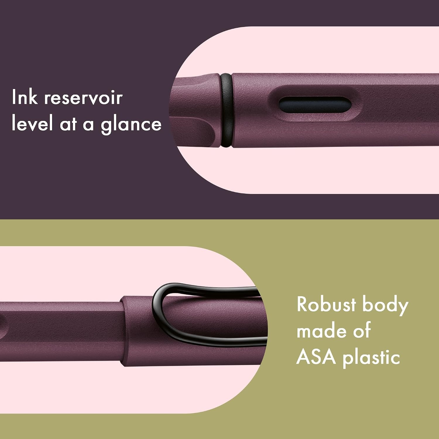image:imageLAMY safari umbra Fountain Pen with ergonomic grip amp black steel nib in size M ideal for any Writing amp Calligraphy including LAMY T 10 blue cartridge RightHandedscarlet