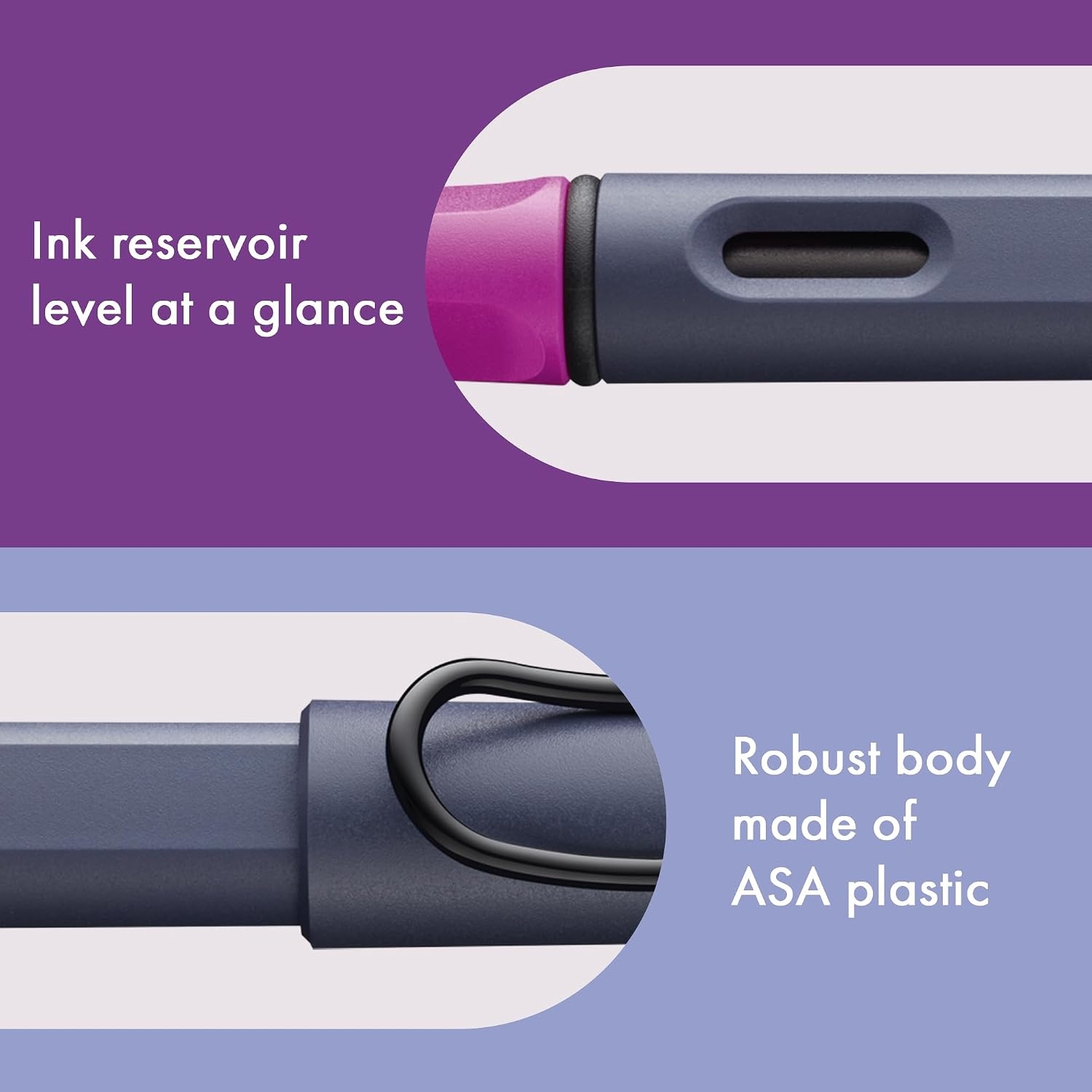image:imageLAMY safari umbra Fountain Pen with ergonomic grip amp black steel nib in size M ideal for any Writing amp Calligraphy including LAMY T 10 blue cartridge RightHandedvioletblackberry