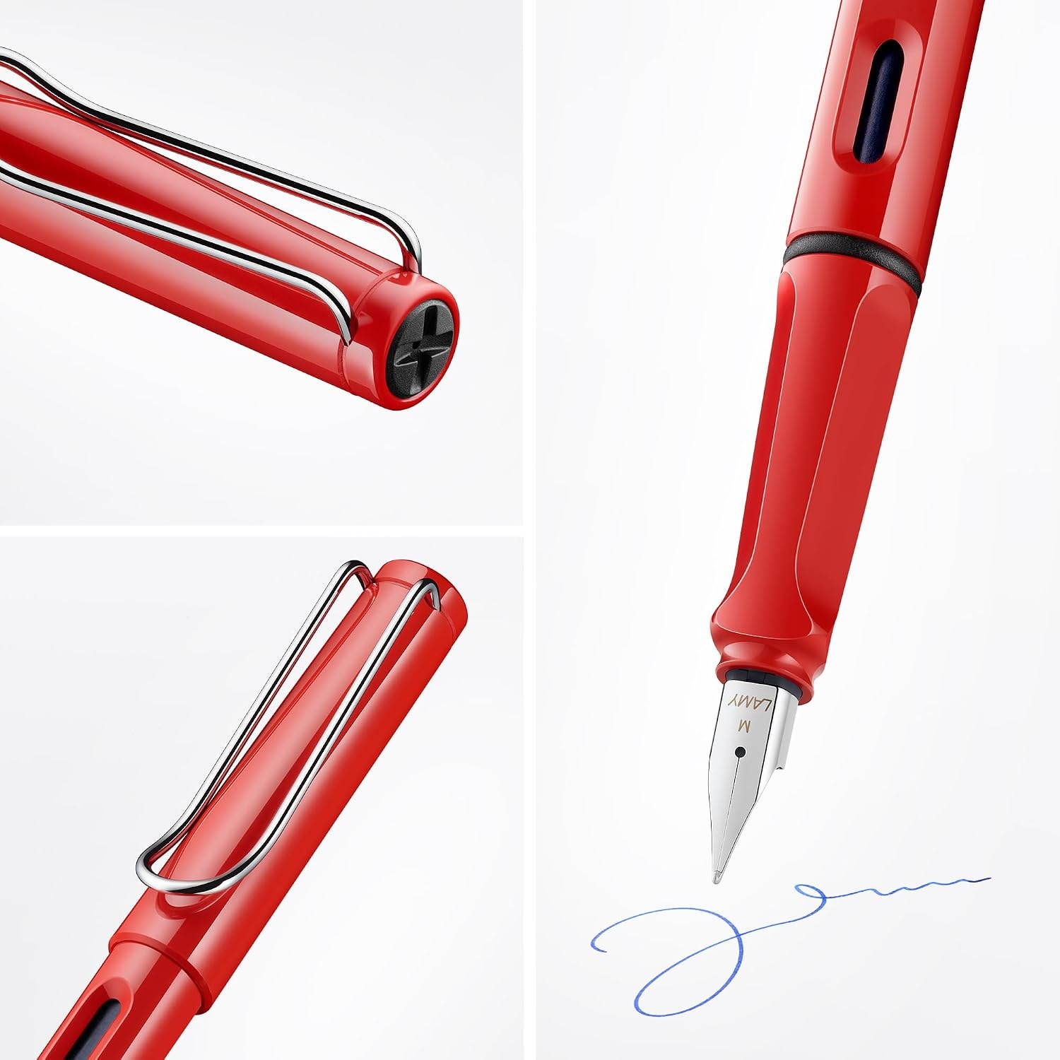 image:imageLAMY safari umbra Fountain Pen with ergonomic grip amp black steel nib in size M ideal for any Writing amp Calligraphy including LAMY T 10 blue cartridge RightHandedred