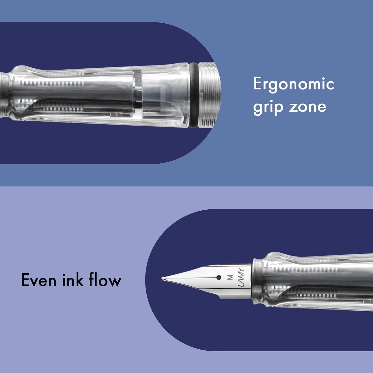 image:imageLAMY safari umbra Fountain Pen with ergonomic grip amp black steel nib in size M ideal for any Writing amp Calligraphy including LAMY T 10 blue cartridge RightHandedvista