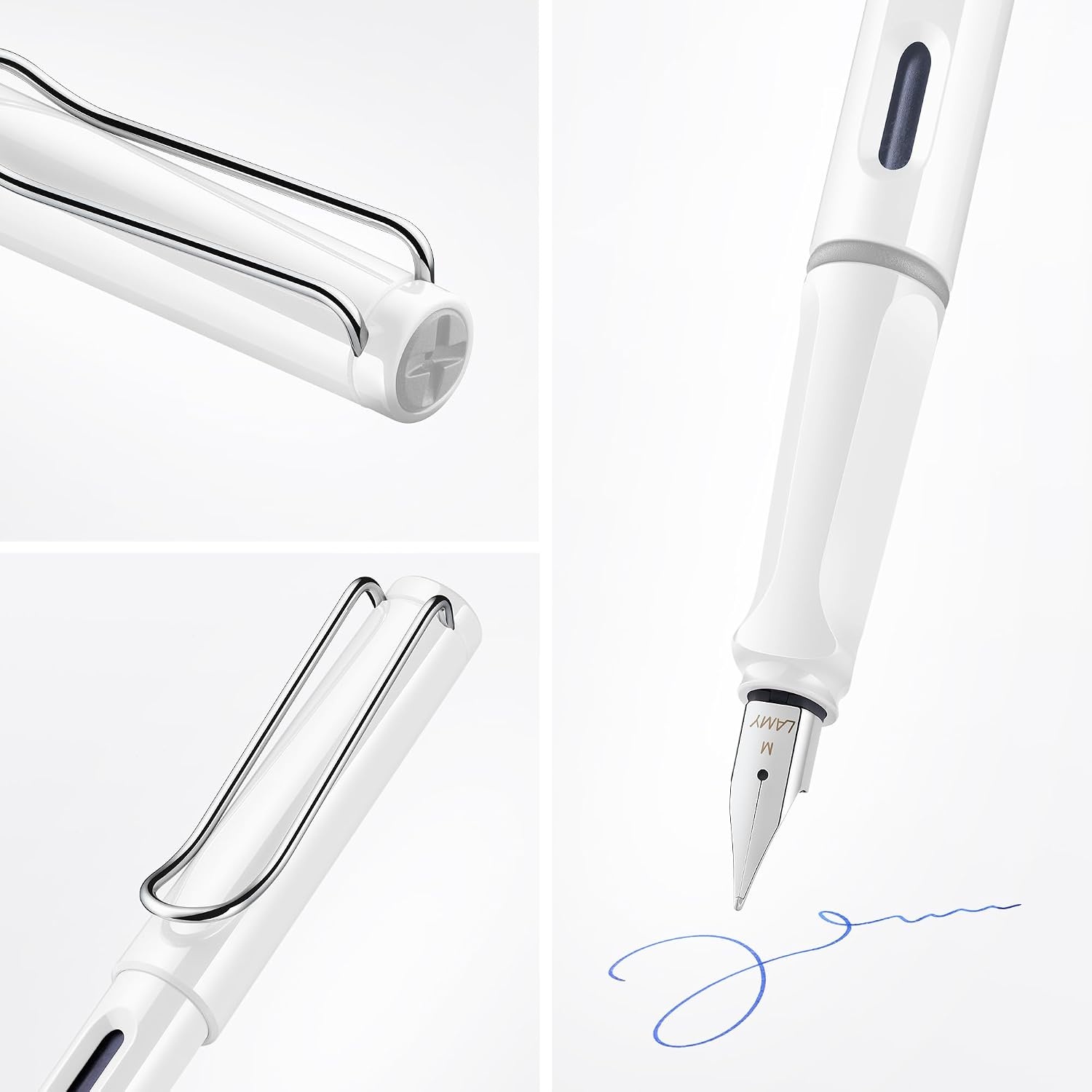 image:imageLAMY safari umbra Fountain Pen with ergonomic grip amp black steel nib in size M ideal for any Writing amp Calligraphy including LAMY T 10 blue cartridge RightHandedwhite