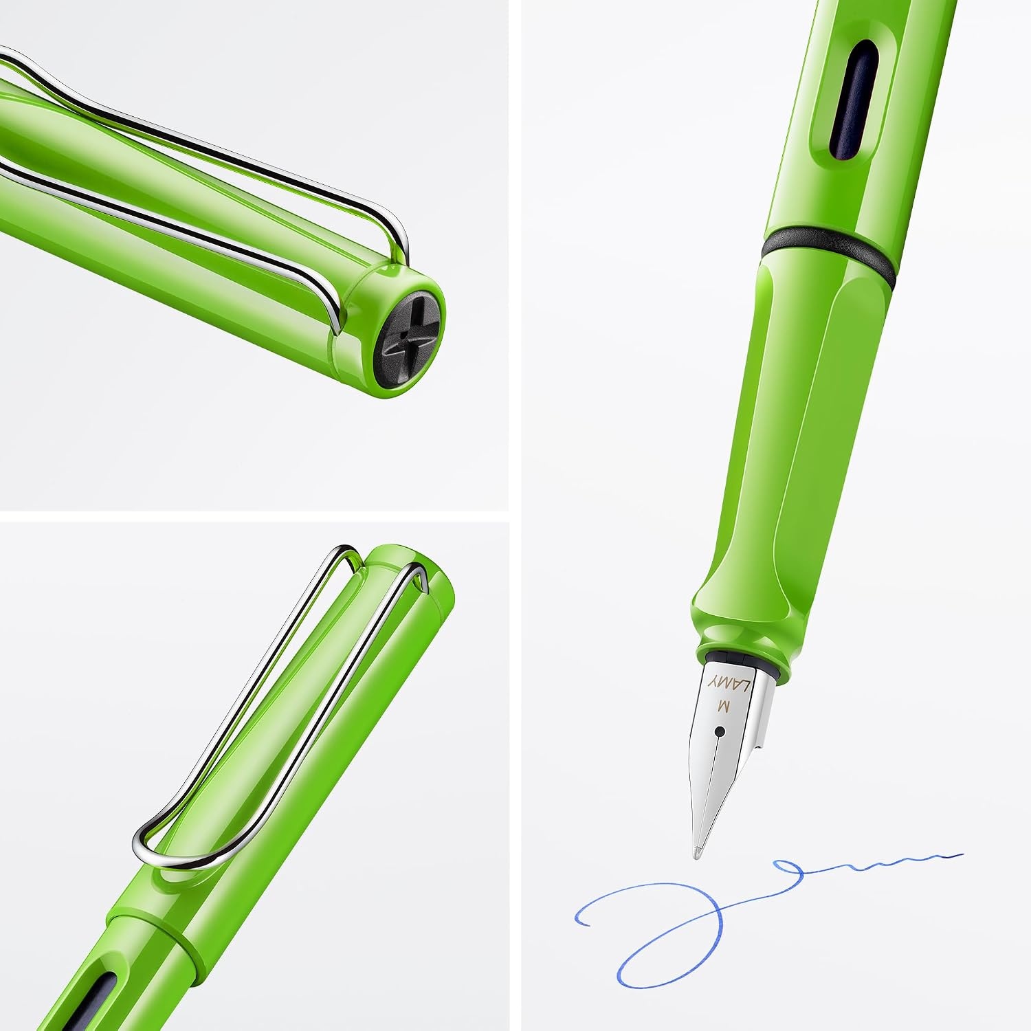 image:imageLAMY safari umbra Fountain Pen with ergonomic grip amp black steel nib in size M ideal for any Writing amp Calligraphy including LAMY T 10 blue cartridge RightHandedgreen