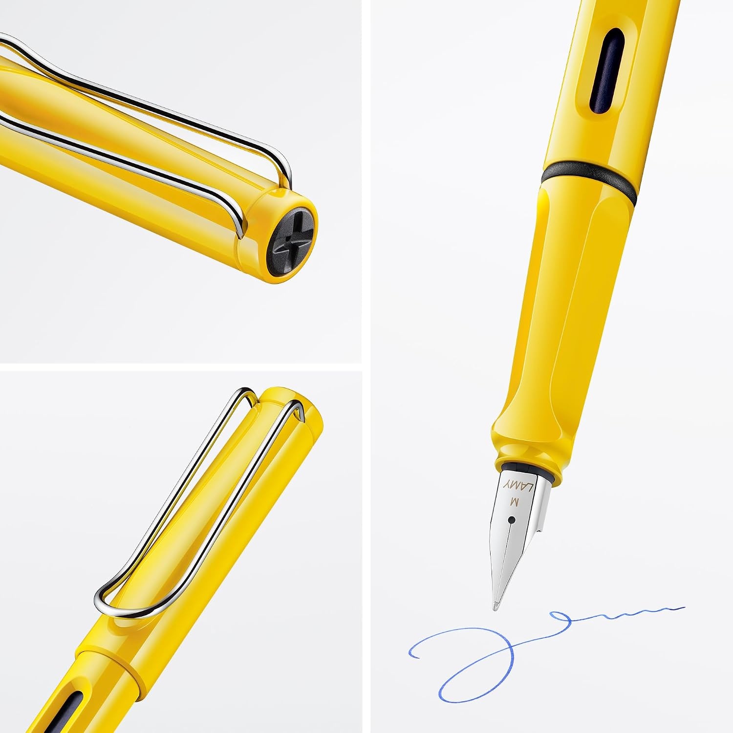 image:imageLAMY safari umbra Fountain Pen with ergonomic grip amp black steel nib in size M ideal for any Writing amp Calligraphy including LAMY T 10 blue cartridge RightHandedyellow