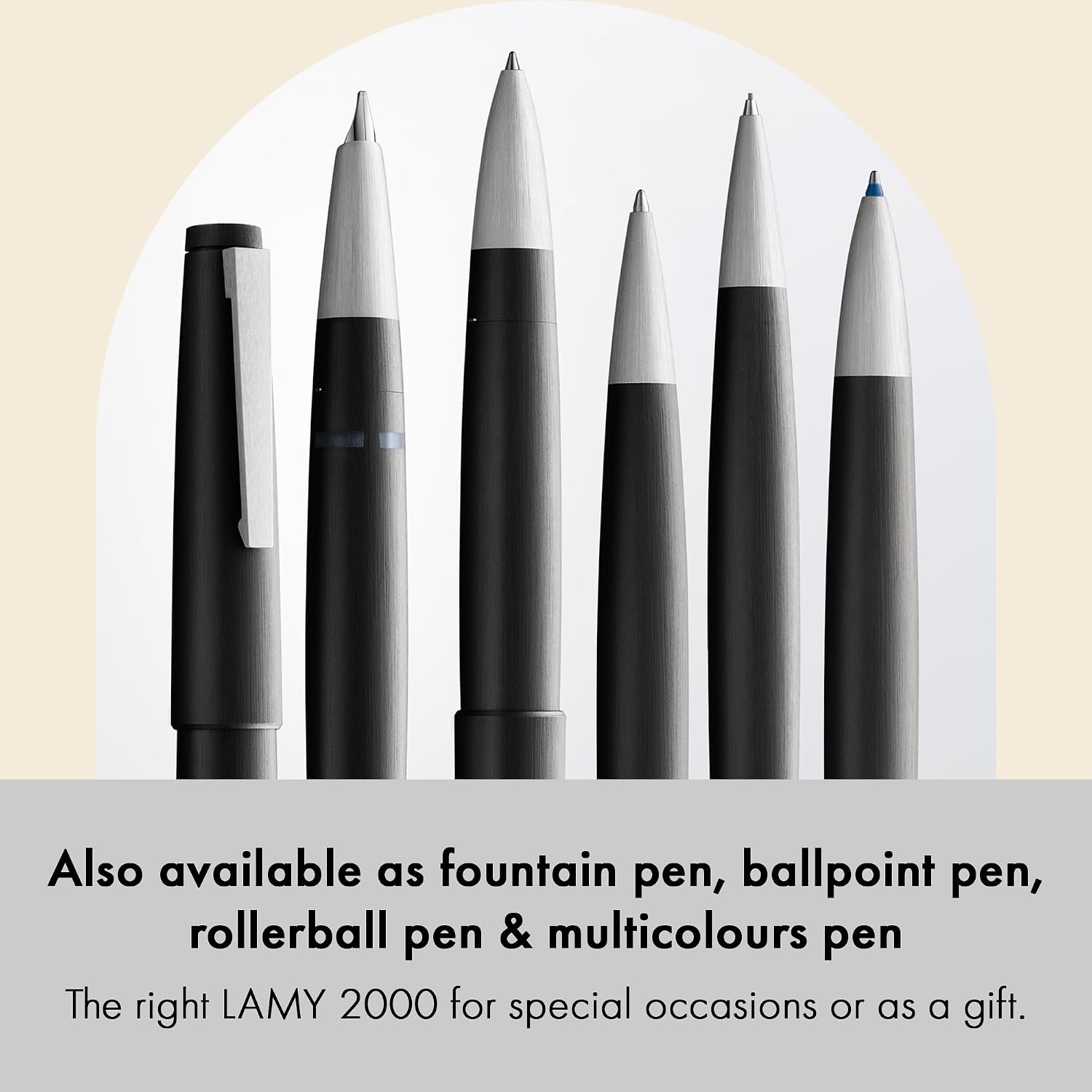 image:imageLamy 2000 black elegant mechanical pencil in a satinfinish fibreglass casing perfectly balanced pencil M 41 fineline refill in line width 05 mm amp eraser tipBlack