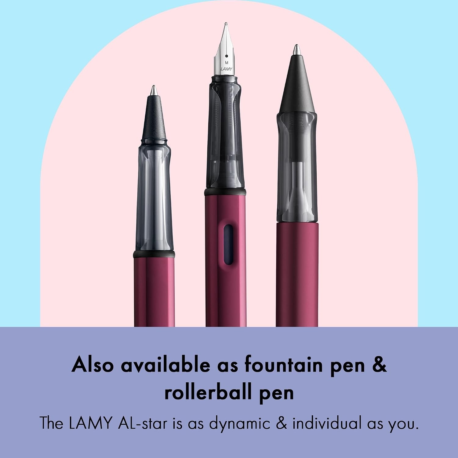 image:imageLamy ALstar black purple Ballpoint Pen with transparent ergonomic grip amp line width M lightweight aluminium body including large capacity refill M 16 in blackblack purple