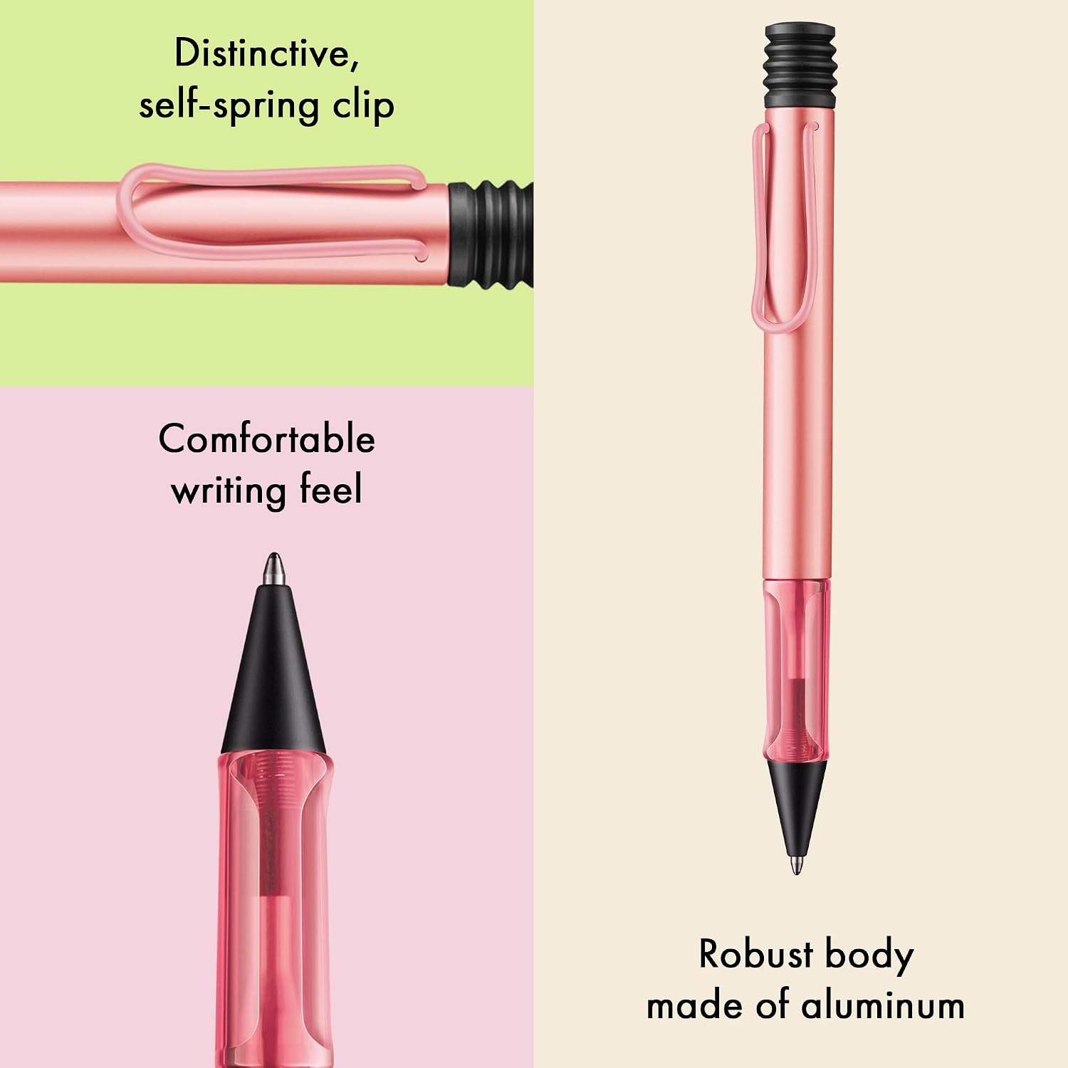 image:imageLamy ALstar black purple Ballpoint Pen with transparent ergonomic grip amp line width M lightweight aluminium body including large capacity refill M 16 in blackflamingo