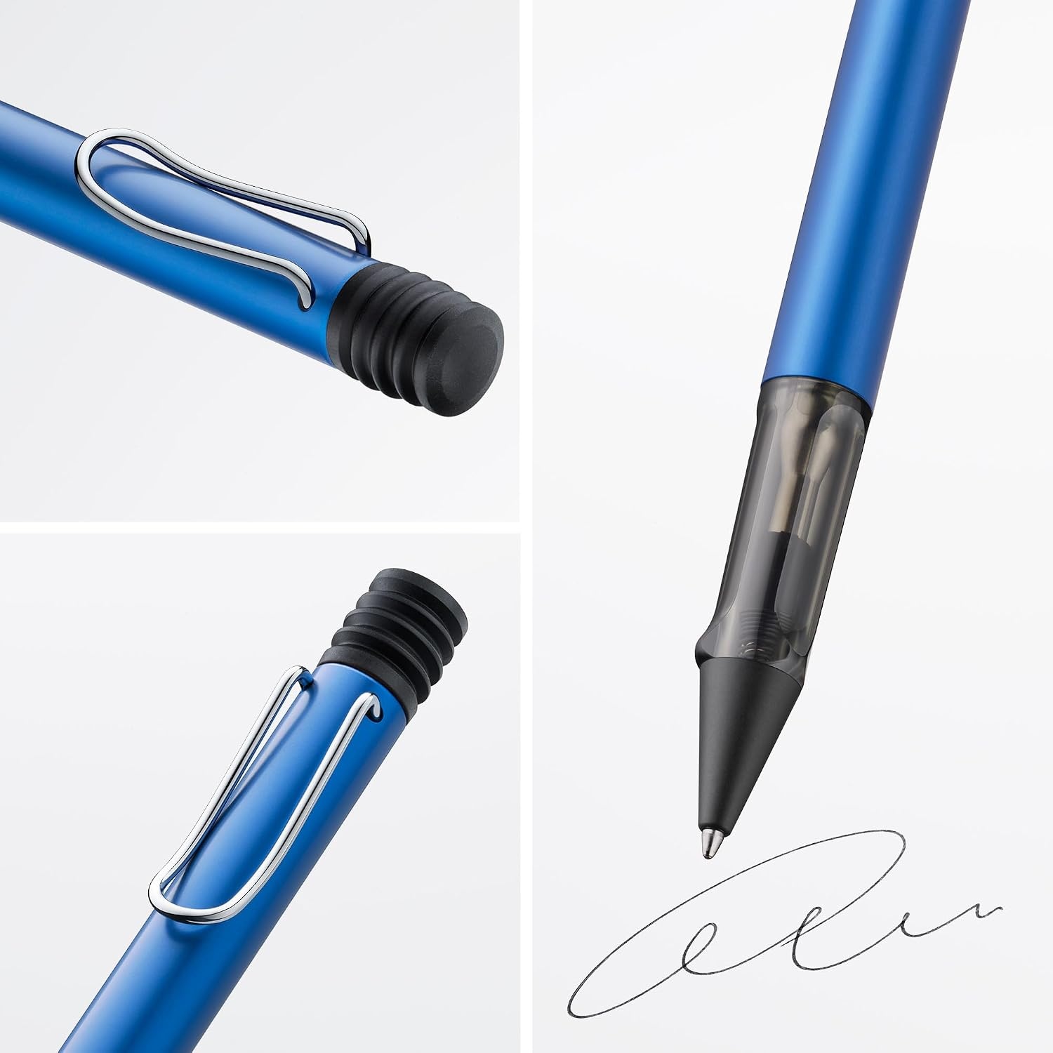 image:imageLamy ALstar black purple Ballpoint Pen with transparent ergonomic grip amp line width M lightweight aluminium body including large capacity refill M 16 in blackoceanblue