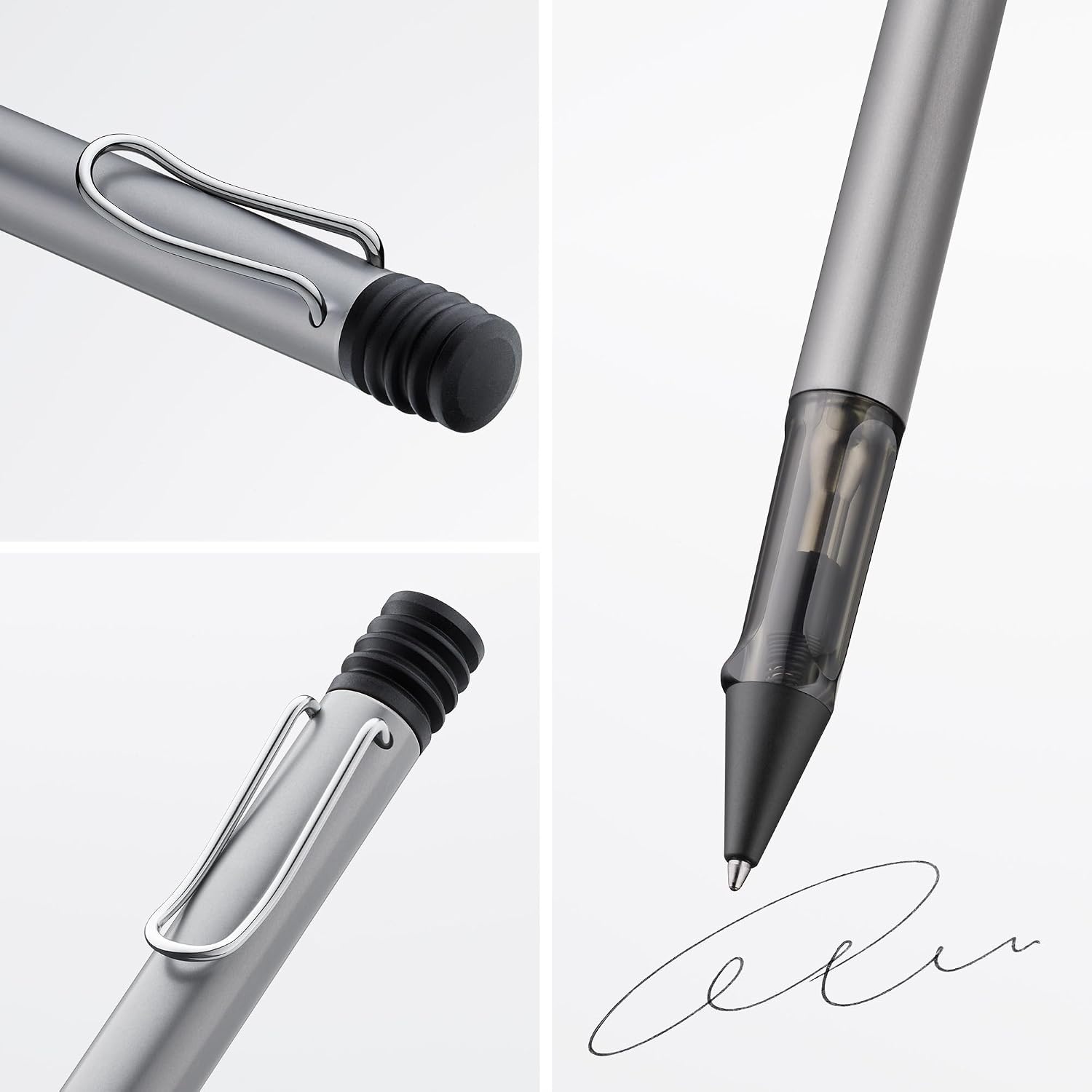 image:imageLamy ALstar black purple Ballpoint Pen with transparent ergonomic grip amp line width M lightweight aluminium body including large capacity refill M 16 in blackgraphite