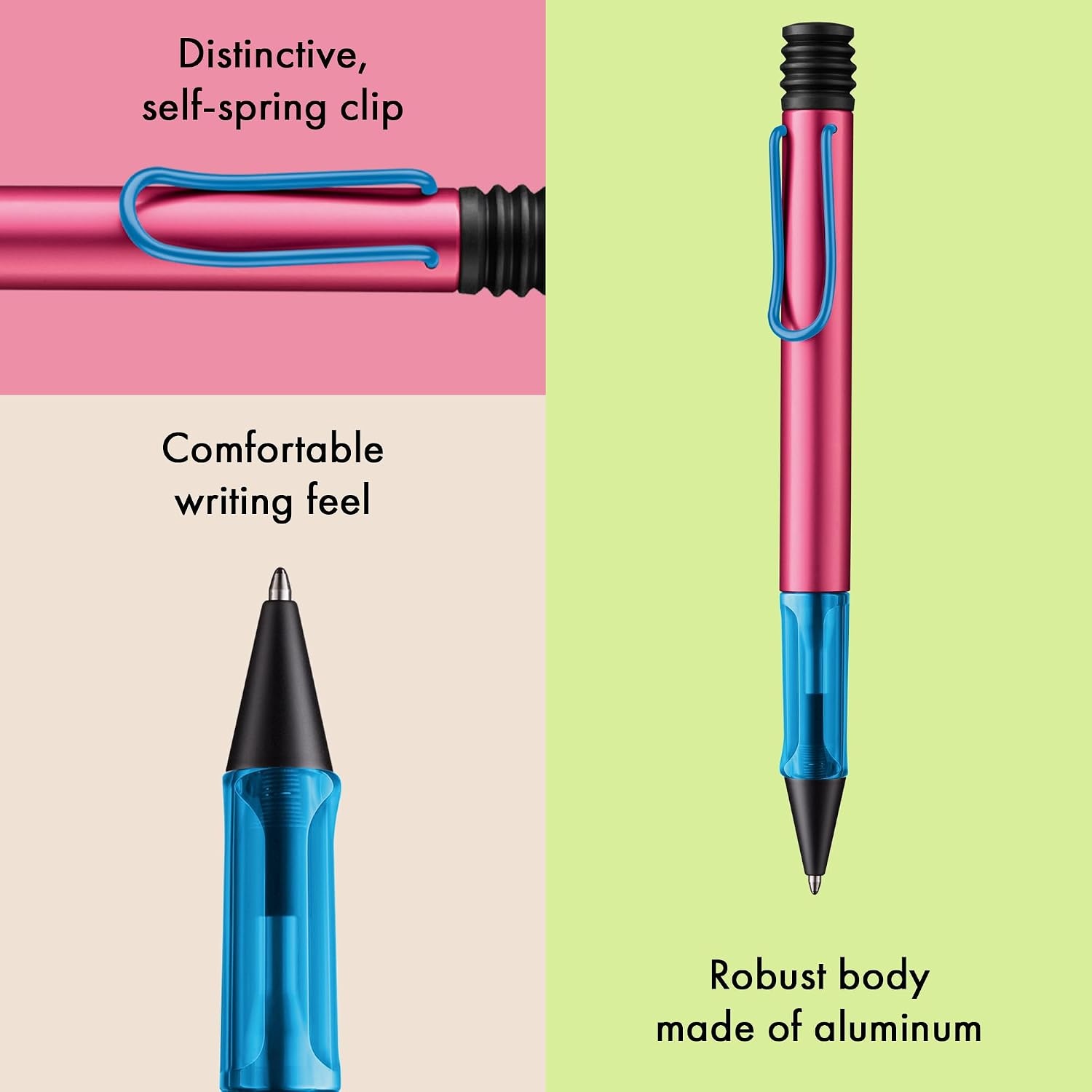 image:imageLamy ALstar black purple Ballpoint Pen with transparent ergonomic grip amp line width M lightweight aluminium body including large capacity refill M 16 in blackrollerskate