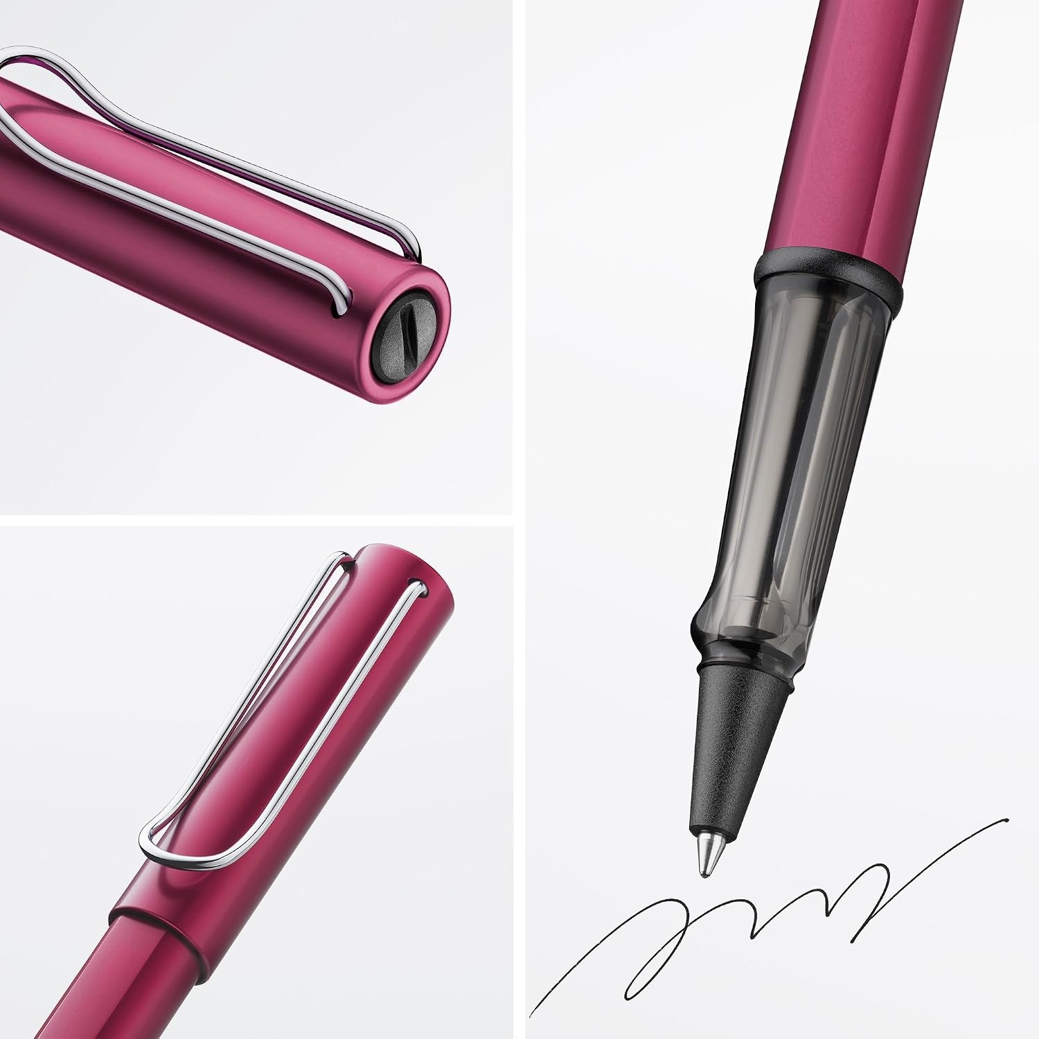 image:imageLamy ALstar turmaline Rollerball Pen pen with transparent ergonomic grip amp line width M lightweight aluminum body including rollerball refill M 63 in blackblack purple