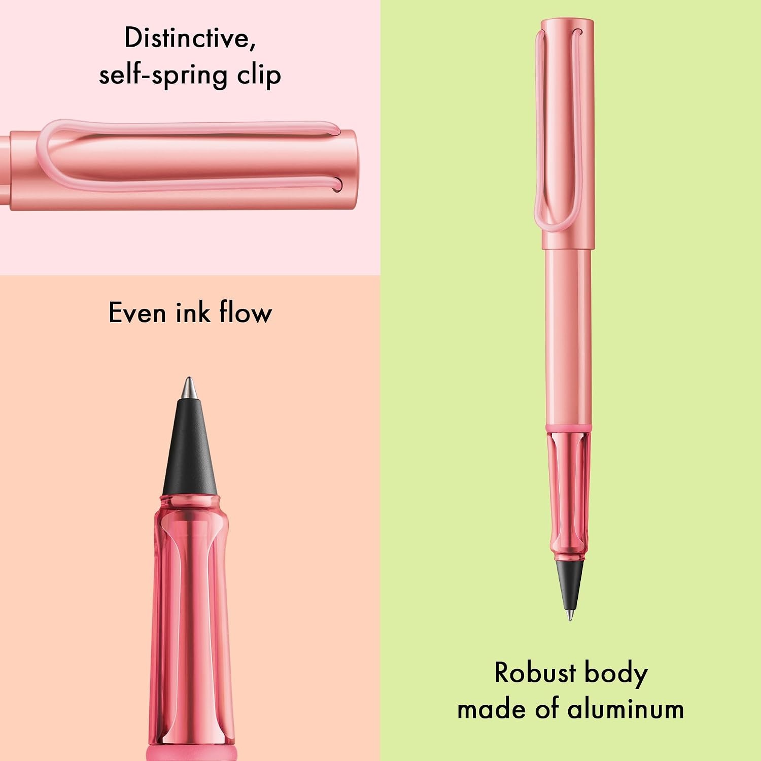 image:imageLamy ALstar turmaline Rollerball Pen pen with transparent ergonomic grip amp line width M lightweight aluminum body including rollerball refill M 63 in blackflamingo