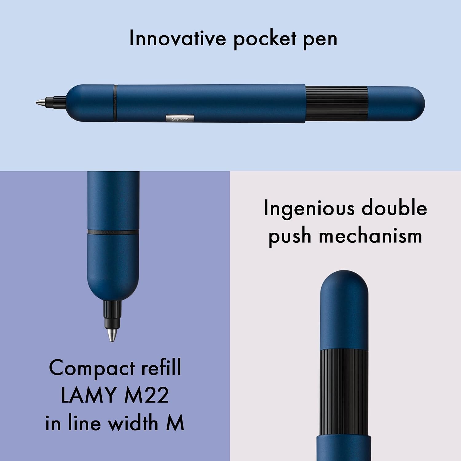 image:imageLamy Pico Pocket Ballpoint Pen Imperial Blue Medium M amp Black RefillImperial Blue