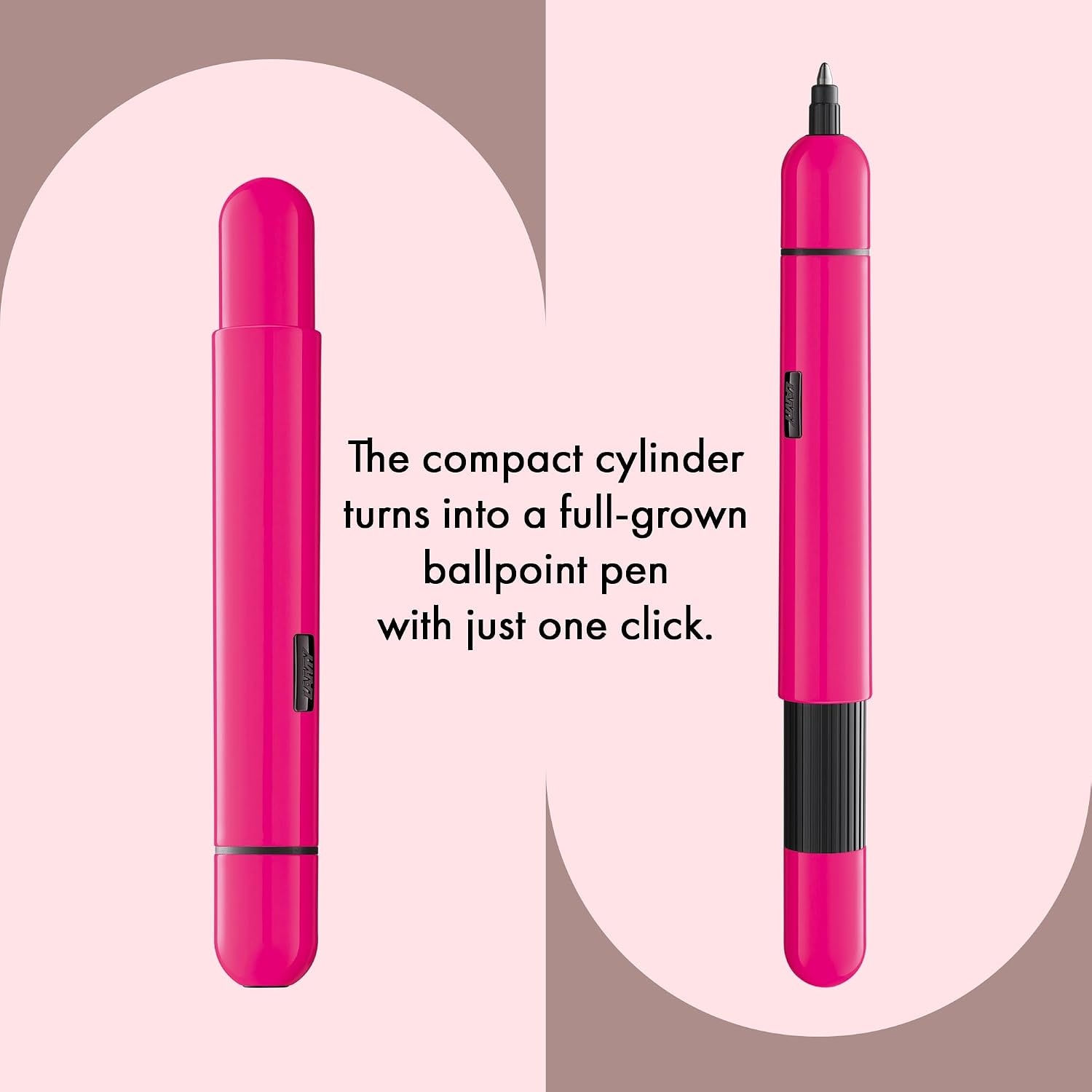 image:imageLamy Pico Pocket Ballpoint Pen Imperial Blue Medium M amp Black RefillNeon Pink