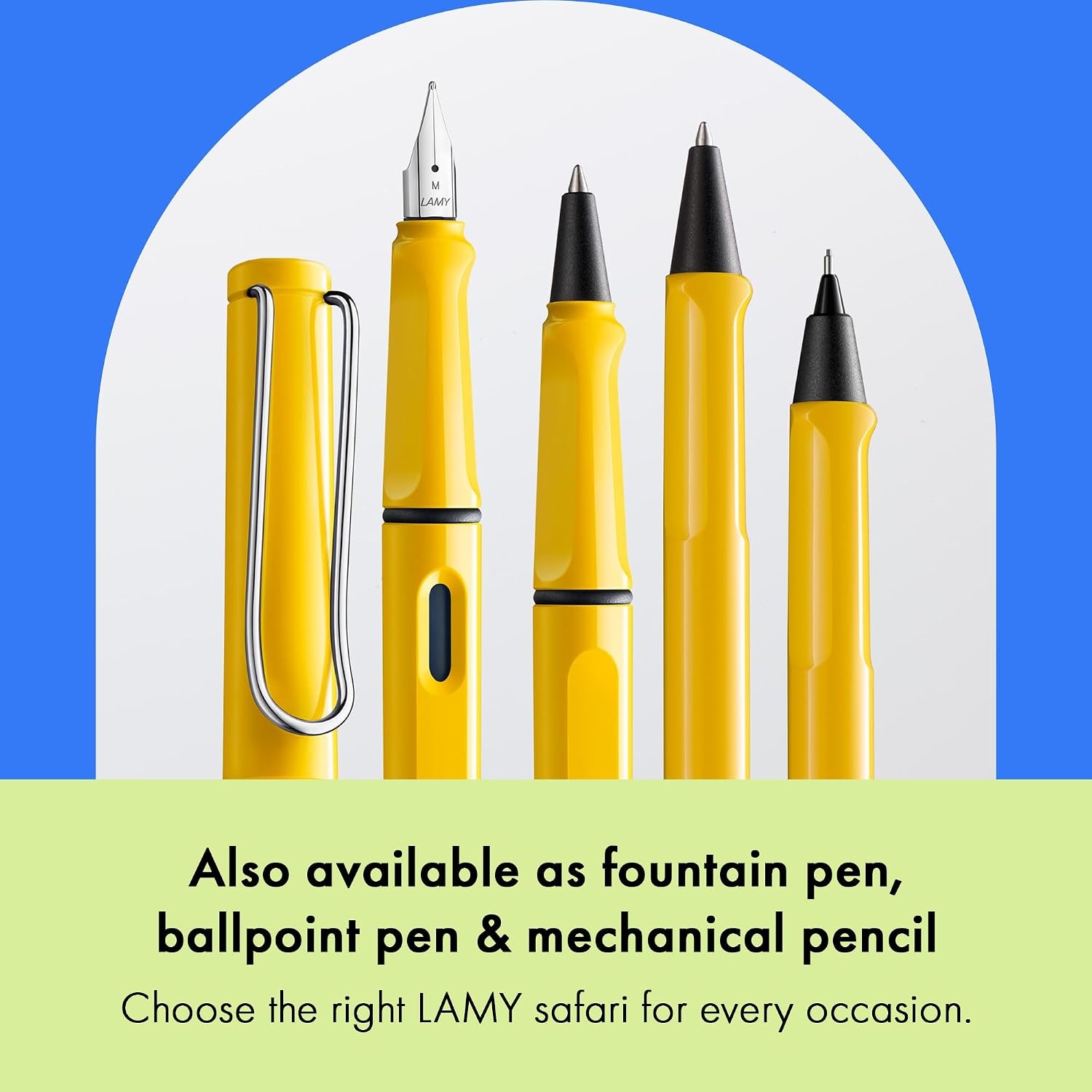 image:imageLamy safari blue Rollerball Pen with ergonomic grip amp line width M for pleasant long writing made of robust ASA plastic including rollerball refill M 63 in blueyellow