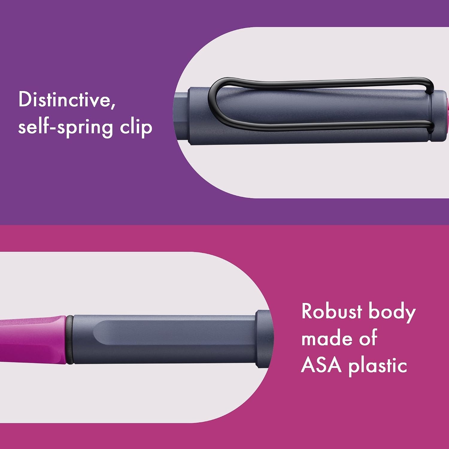 image:imageLamy safari blue Rollerball Pen with ergonomic grip amp line width M for pleasant long writing made of robust ASA plastic including rollerball refill M 63 in bluepink cliff