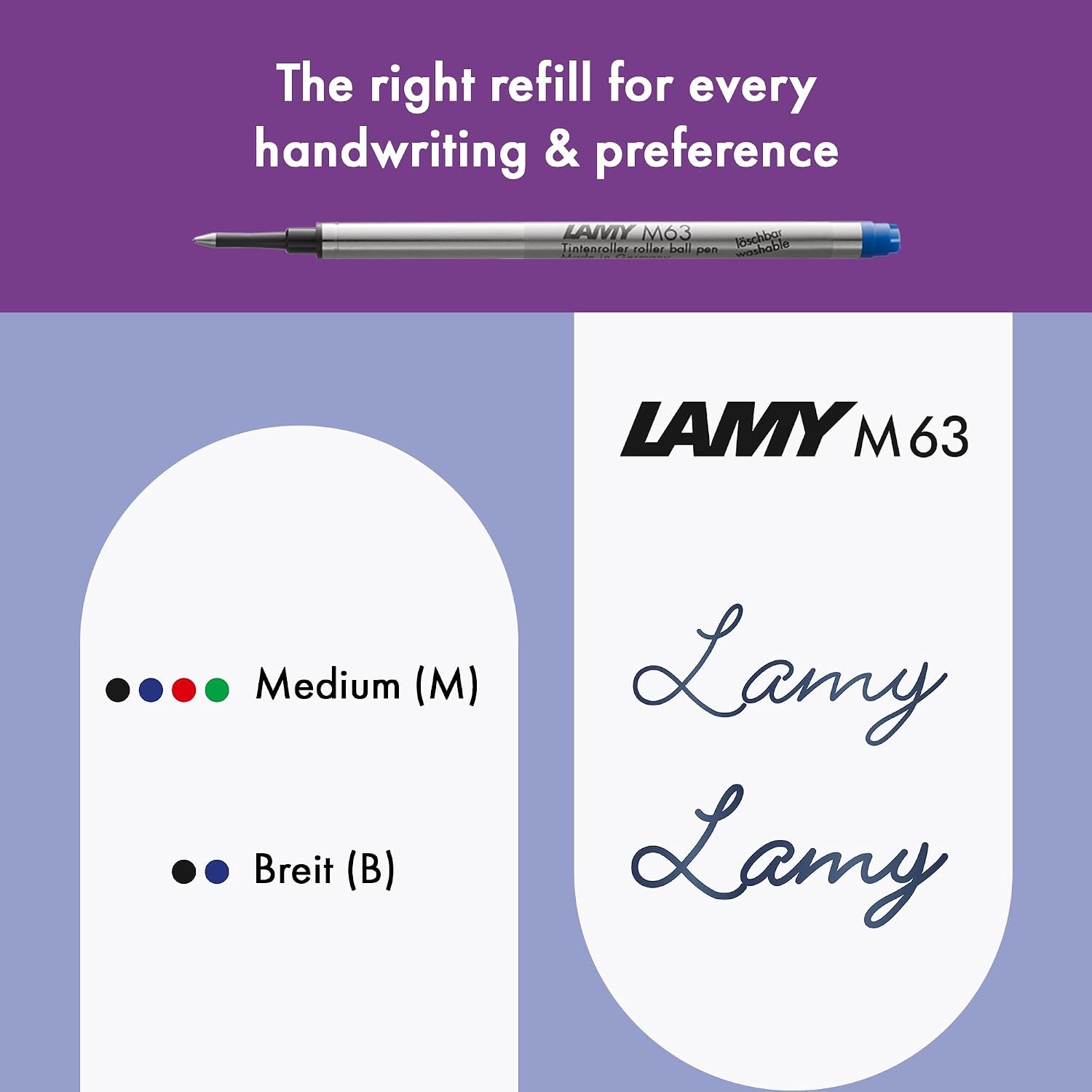 image:imageLamy safari blue Rollerball Pen with ergonomic grip amp line width M for pleasant long writing made of robust ASA plastic including rollerball refill M 63 in blueviolet blackberry