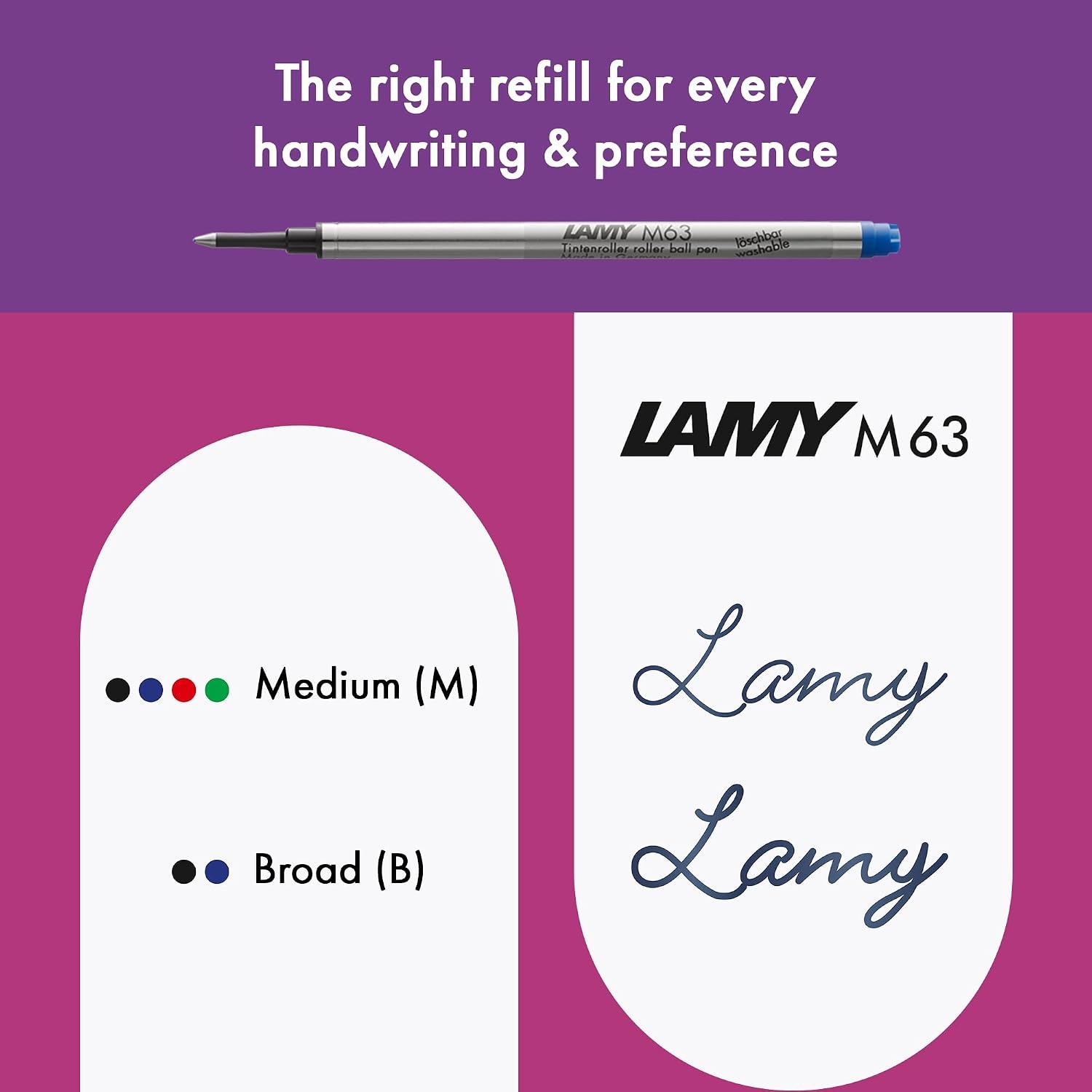 image:imageLamy safari blue Rollerball Pen with ergonomic grip amp line width M for pleasant long writing made of robust ASA plastic including rollerball refill M 63 in bluepink cliff